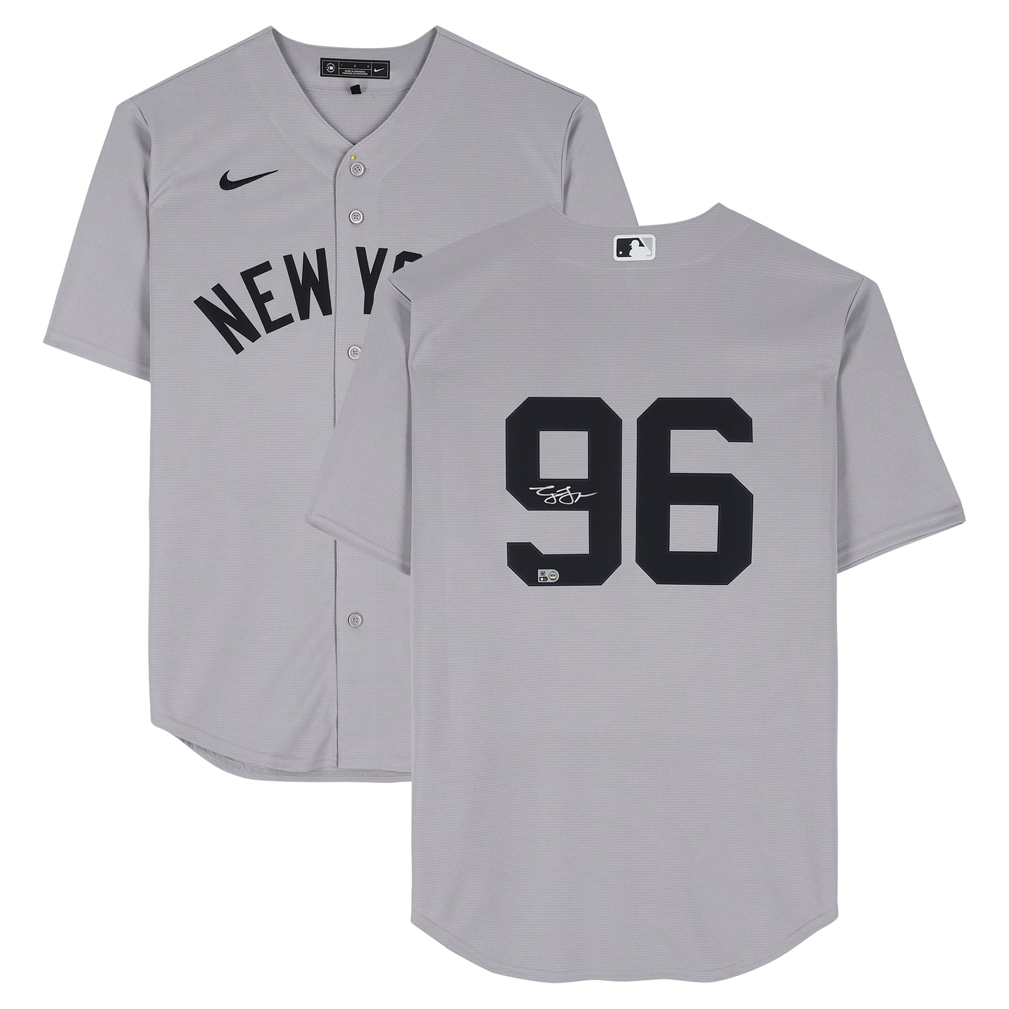 Maillot réplique Nike autographié de George Lombard Jr. des Yankees de New York