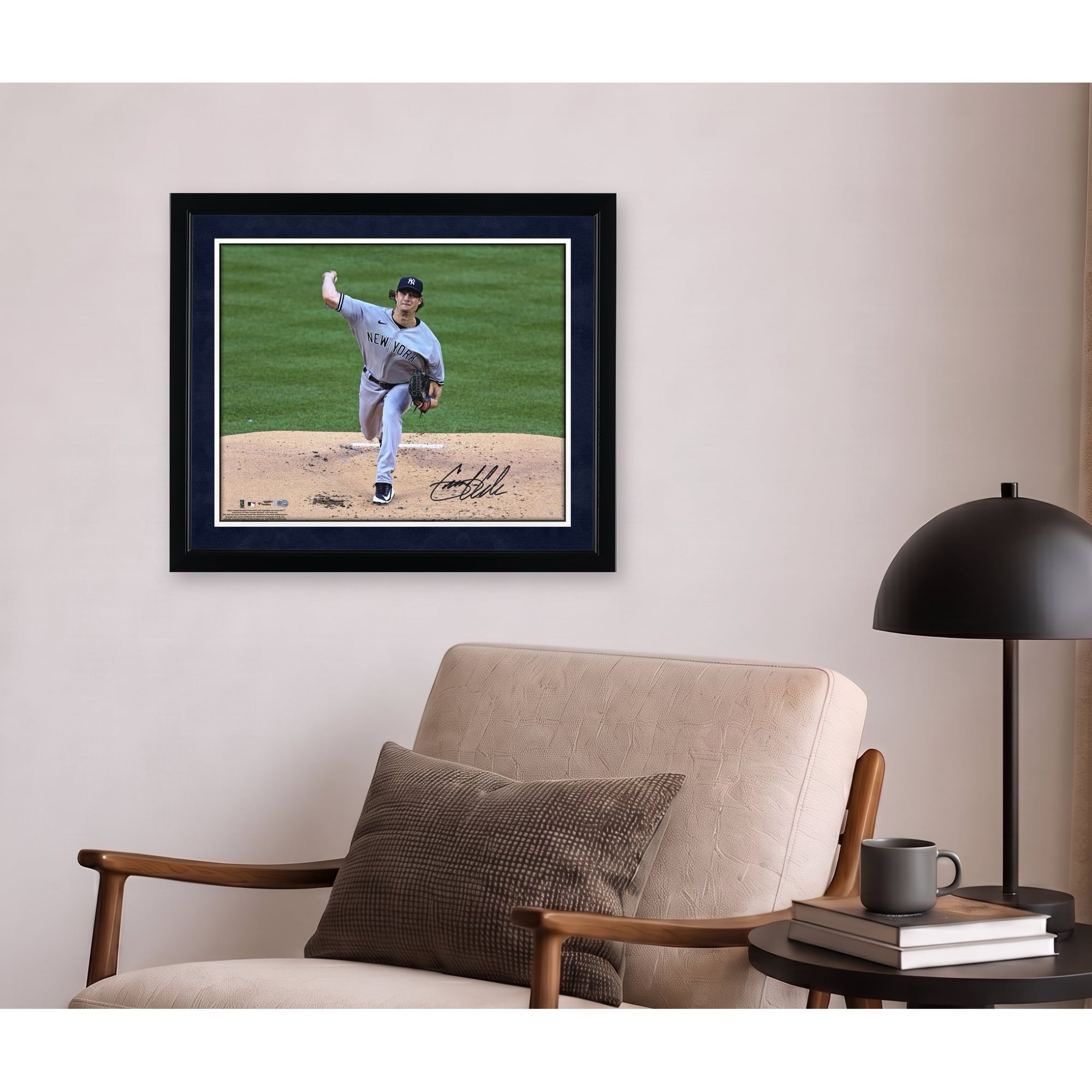 Gerrit Cole New York Yankees Autographed 16" x 20" Road Pitching Photograph