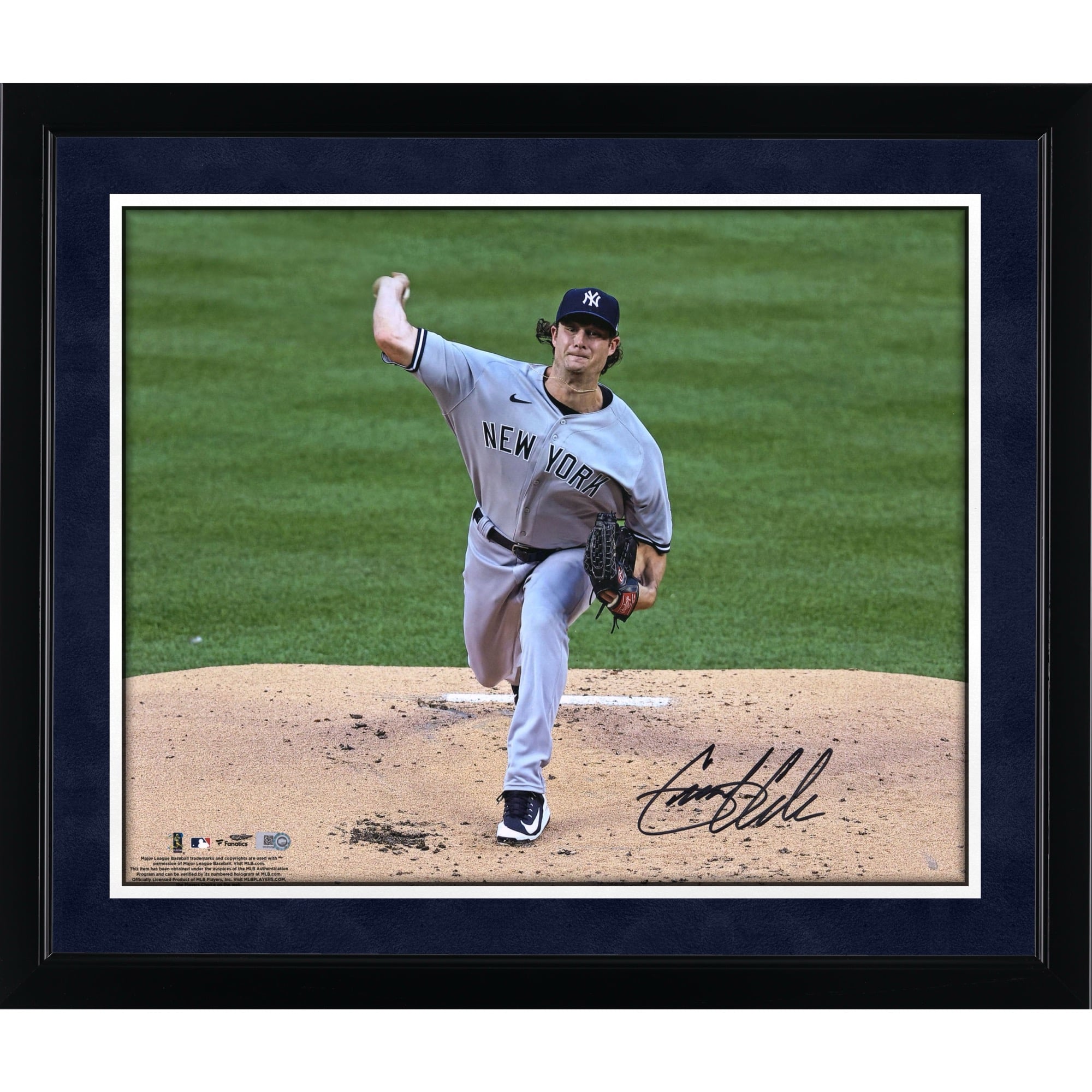 Gerrit Cole New York Yankees Autographed 16" x 20" Road Pitching Photograph