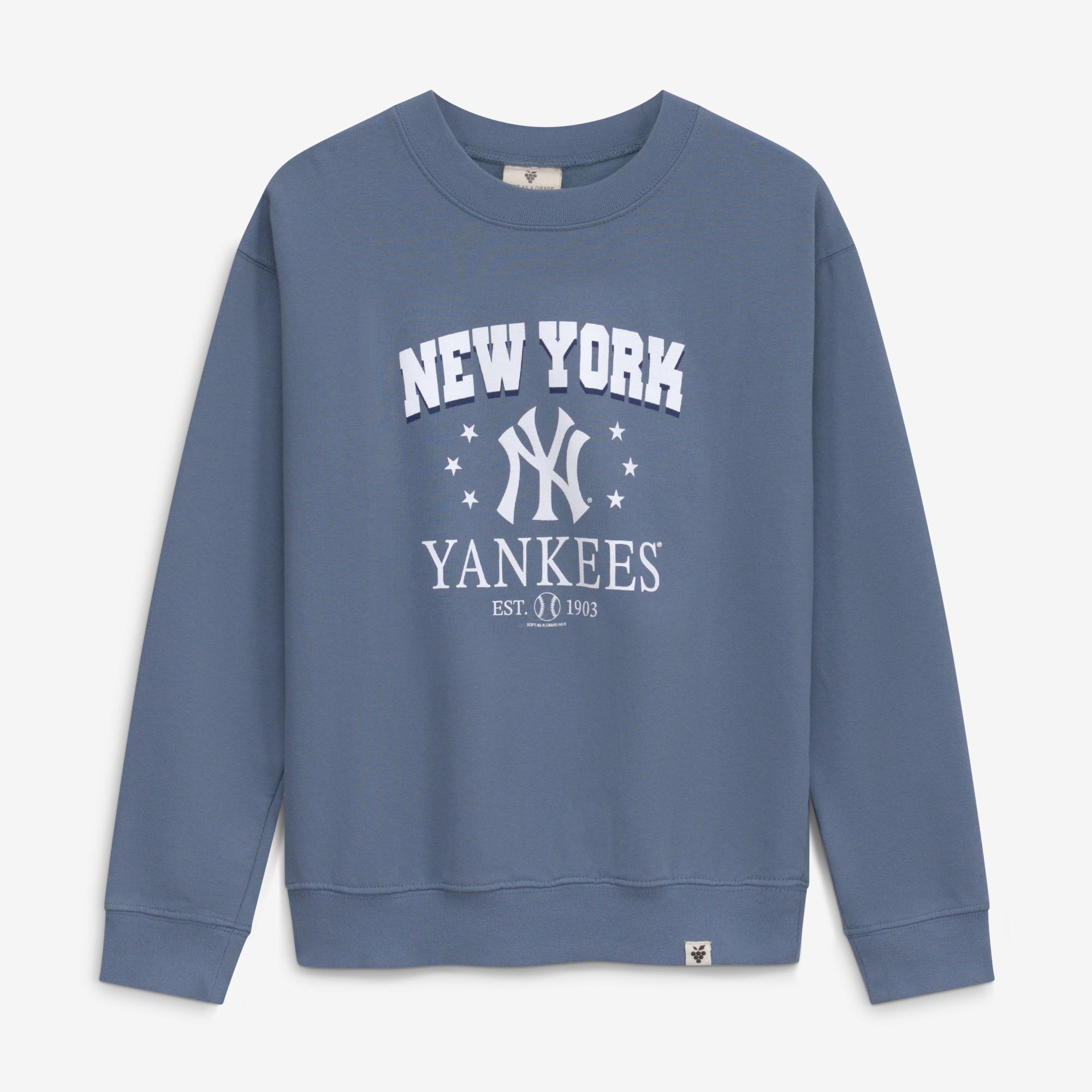 Girls Youth Soft as a Grape  Navy New York Yankees Pigment Dyed Sweatshirt