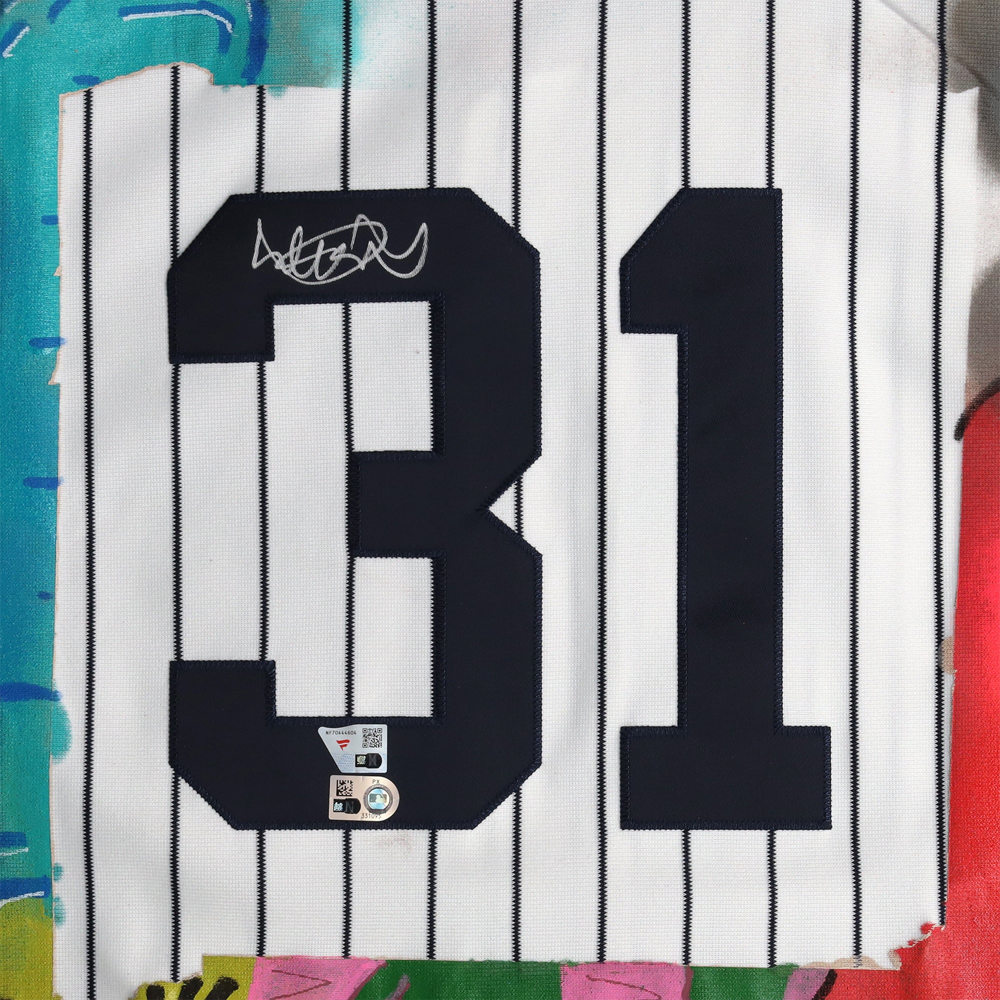 Ichiro Suzuki New York Yankees Autographed White Mitchell & Ness Batting Authentic Jersey - Art by JPO - Limited Edition #1/1 - NF70444604