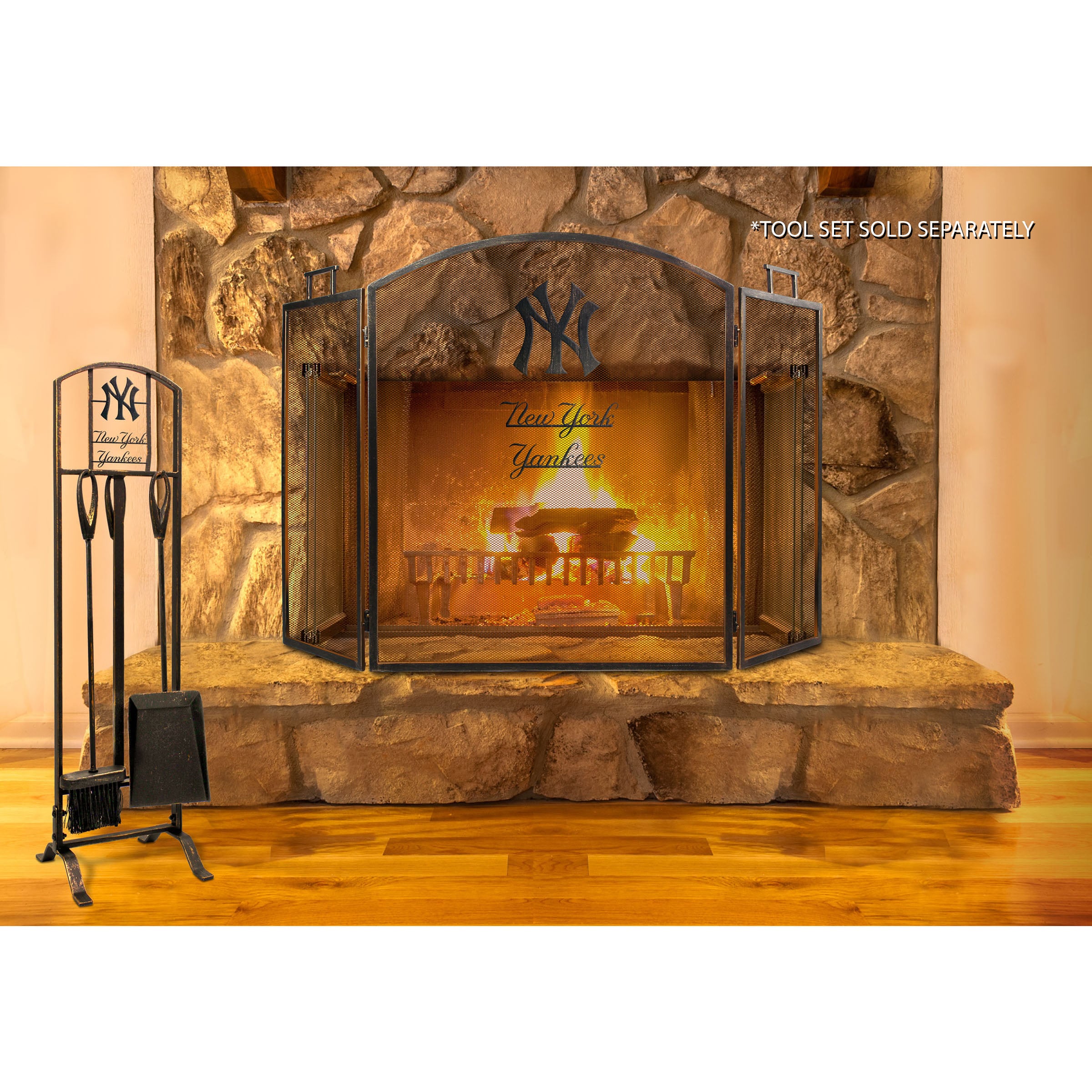 New York Yankees Imperial Fireplace Screen - Brown