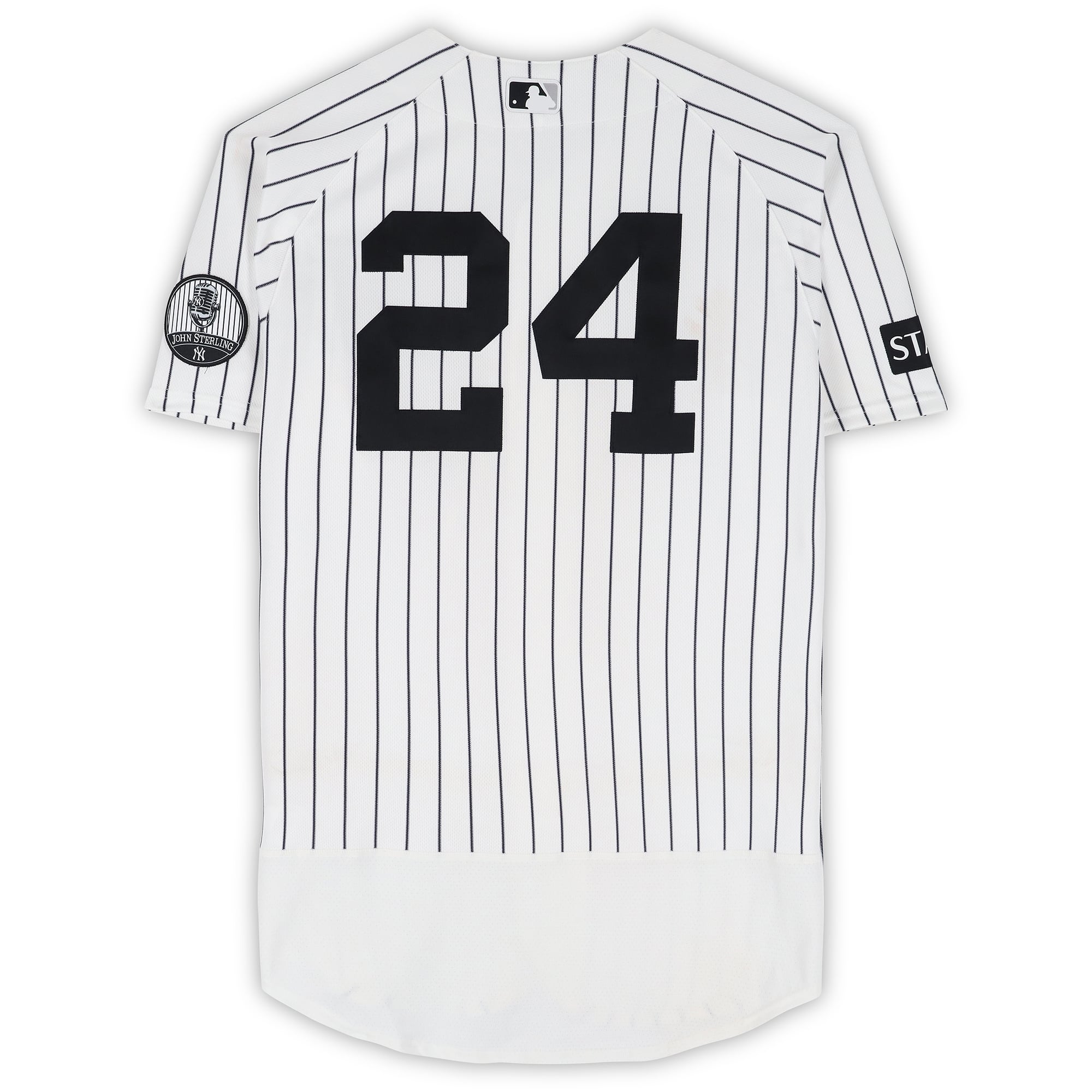 Jasson Domínguez New York Yankees Game-Used #24 White Nike Pinstripe Jersey vs. Cincinnati Reds on June 21, 2026