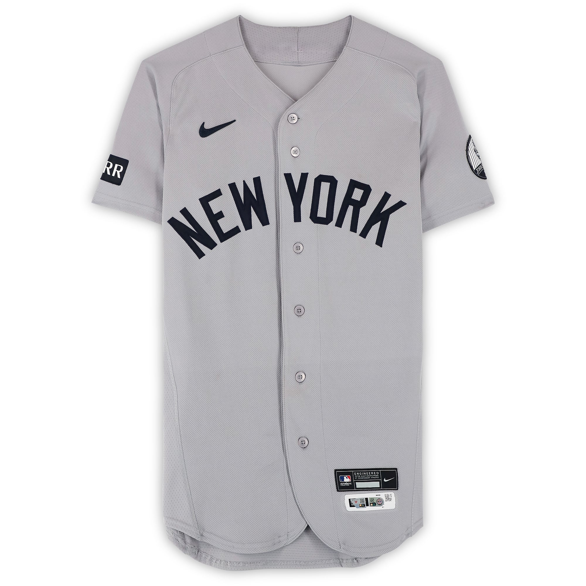 Maillot gris Nike n° 13 porté par Jazz Chisholm Jr. (New York Yankees) lors du match contre les Orioles de Baltimore le 20 août 2026