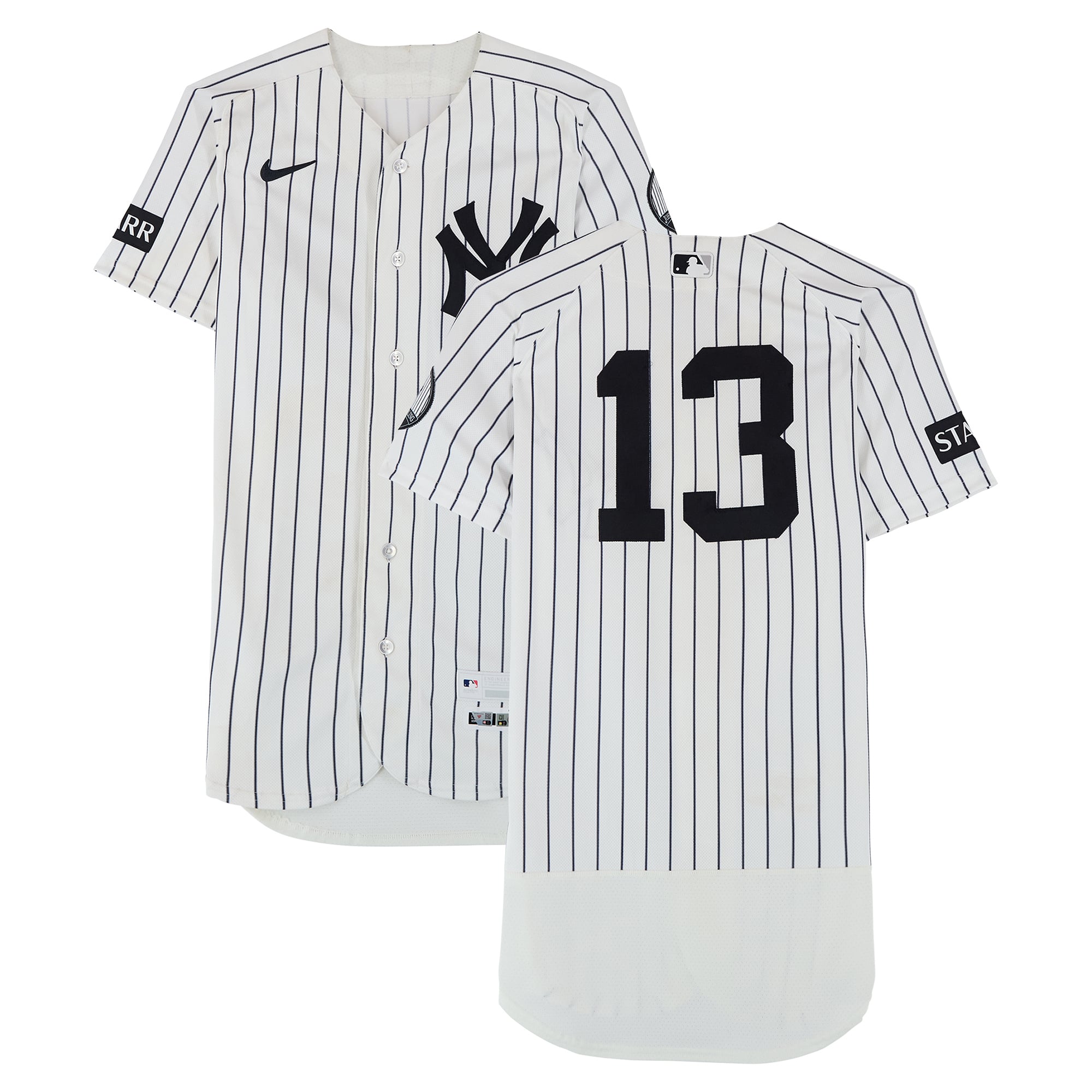 Jazz Chisholm Jr. New York Yankees Game-Used #13 White Nike Pinstripe Jersey vs. Minnesota Twins on July 5, 2026