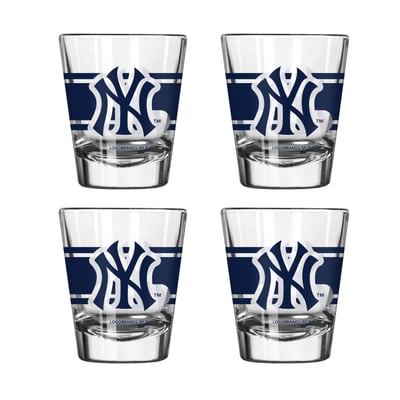 New York Yankees Logo Brands Four-Piece Stripe Shot Glass Set