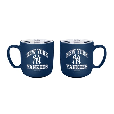 New York Yankees Logo Brands Two-Piece 15oz. Stripe Mug Set