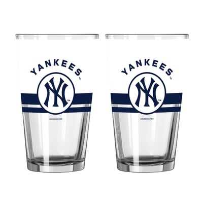 New York Yankees Logo Brands Two-Piece 16oz. Horizon Pint Glass Set