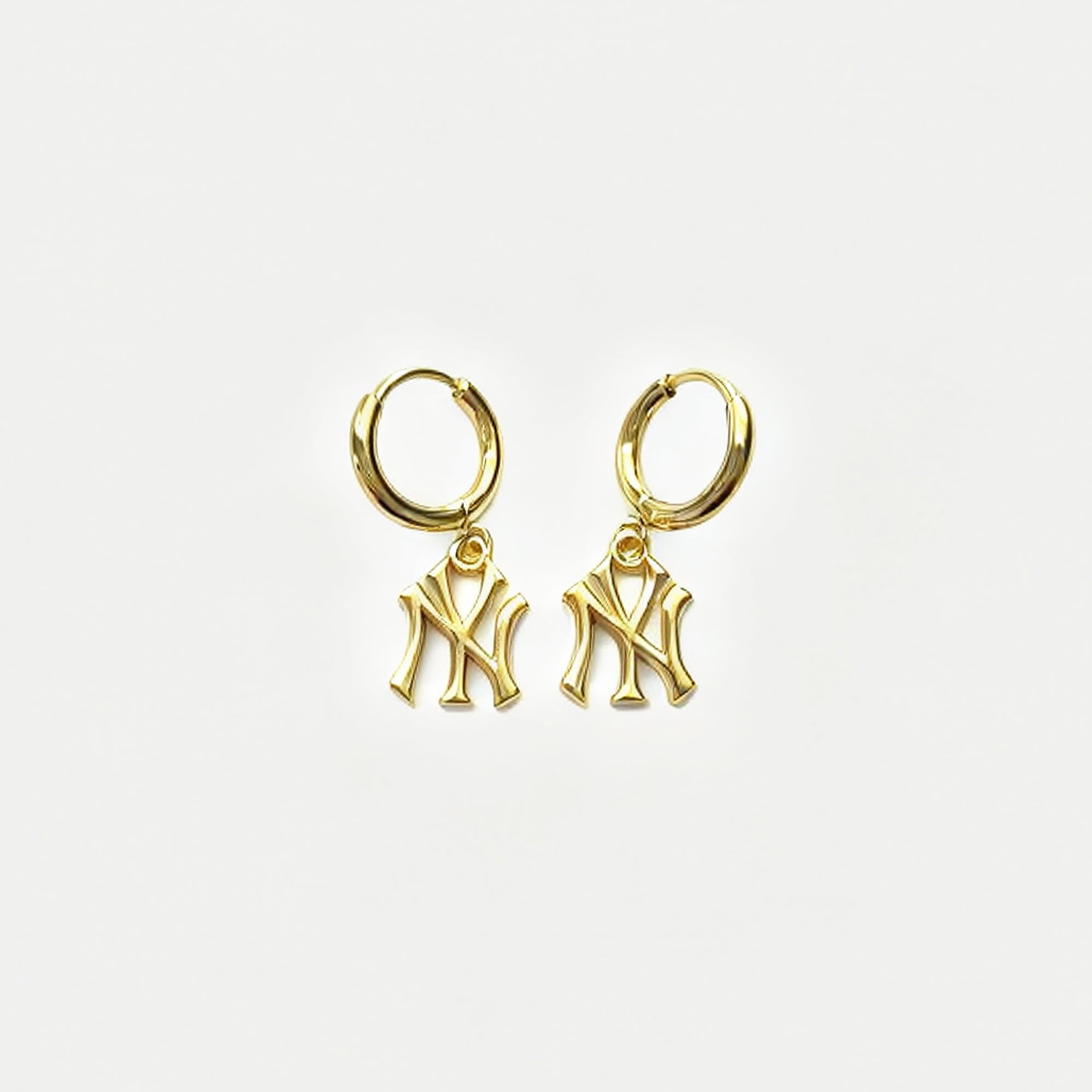 LUV AJ New York Yankees Logo Charm Huggie Earrings