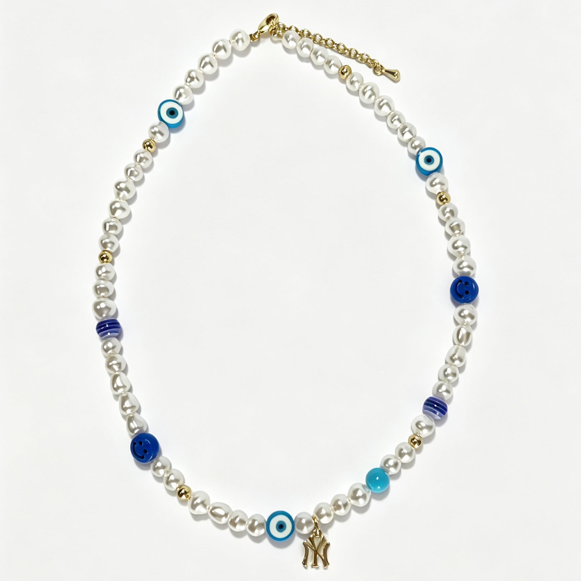 LUV AJ New York Yankees Pearl Bead Logo Necklace