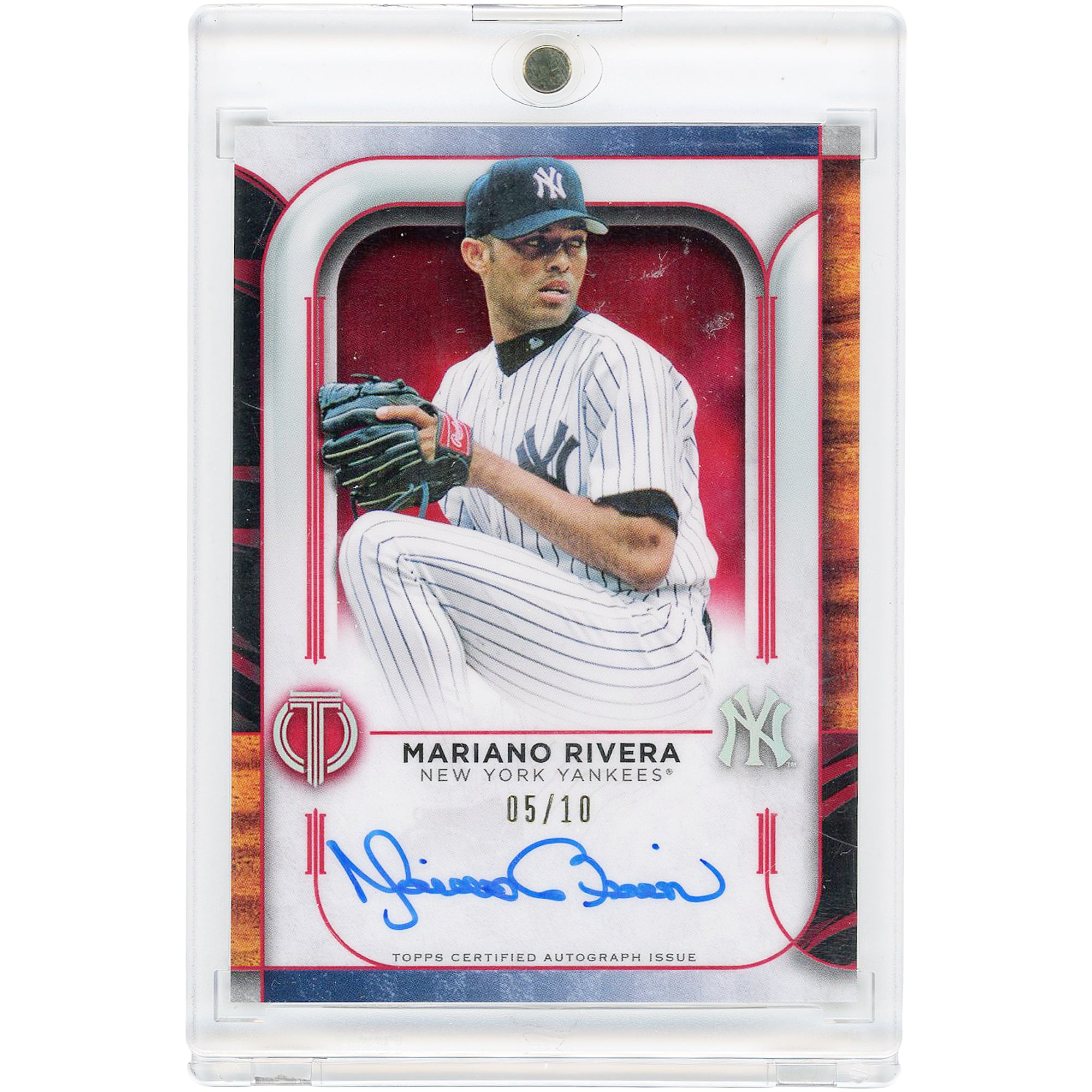 Mariano Rivera New York Yankees Autographed 2022 Topps Tribute Red #TA-MR #5/10 Card
