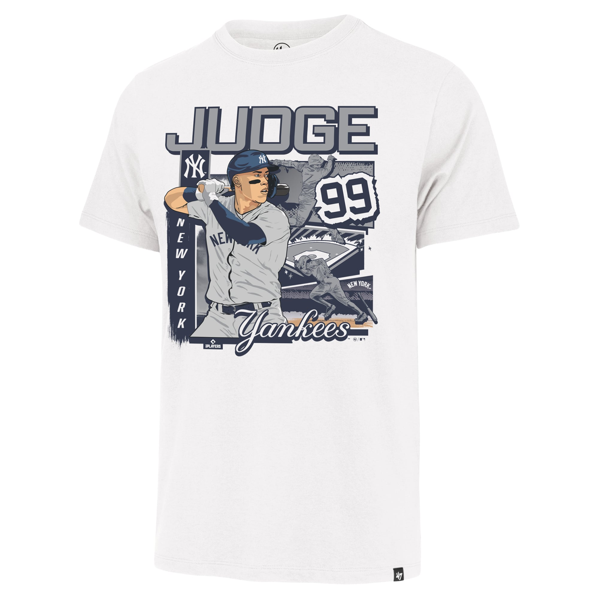 T-shirt homme '47 Aaron Judge blanc New York Yankees caricature