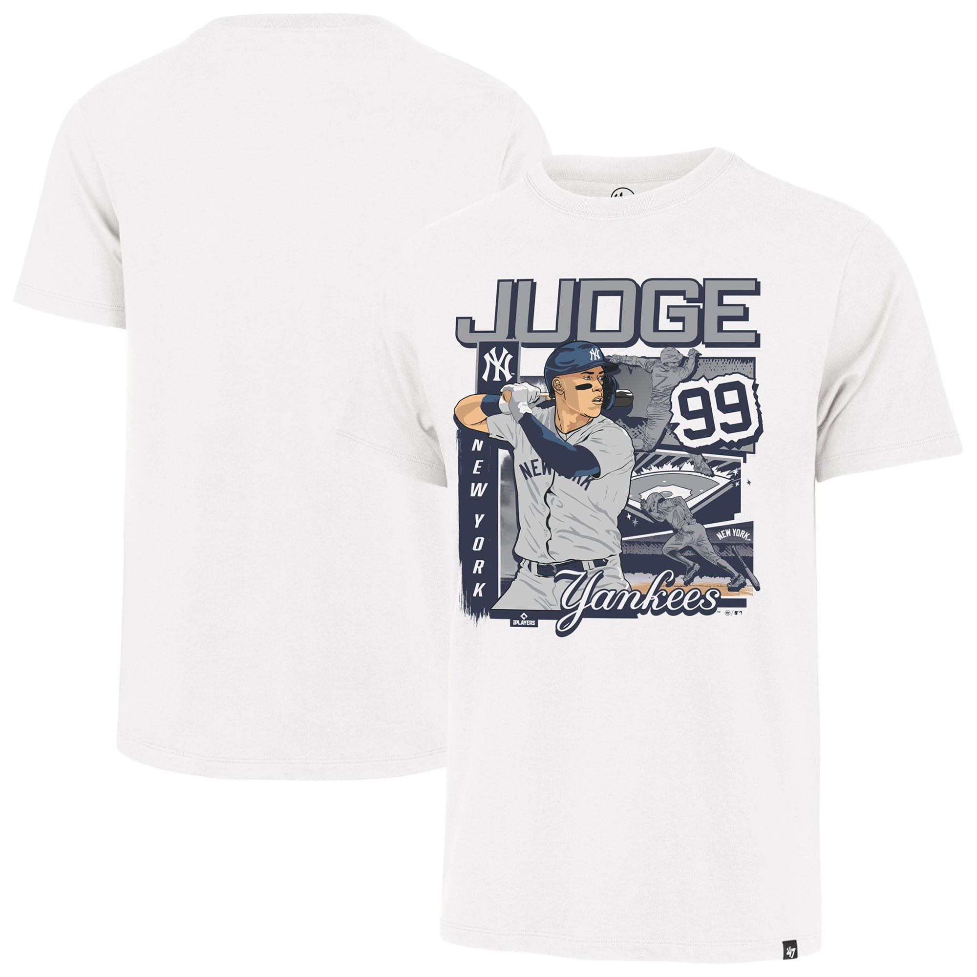 T-shirt homme '47 Aaron Judge blanc New York Yankees caricature