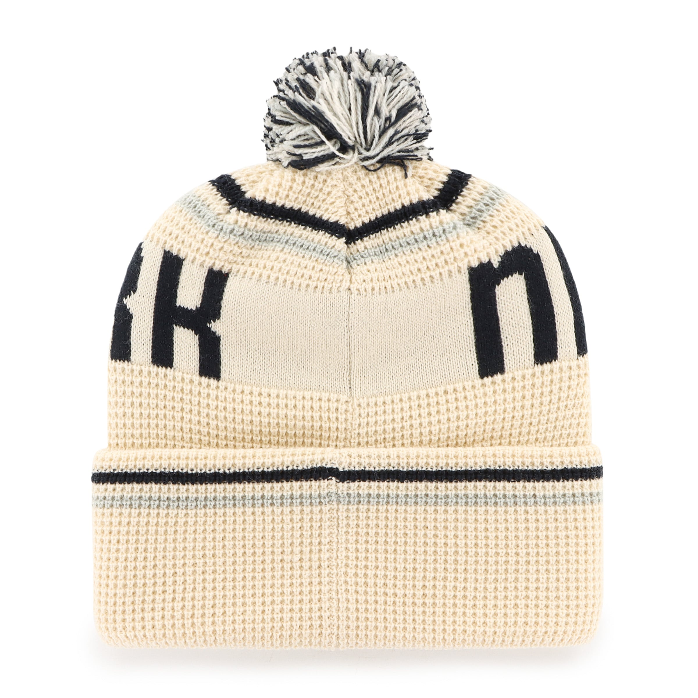 Bonnet à revers en maille naturelle des Yankees de New York, modèle 47, avec pompon