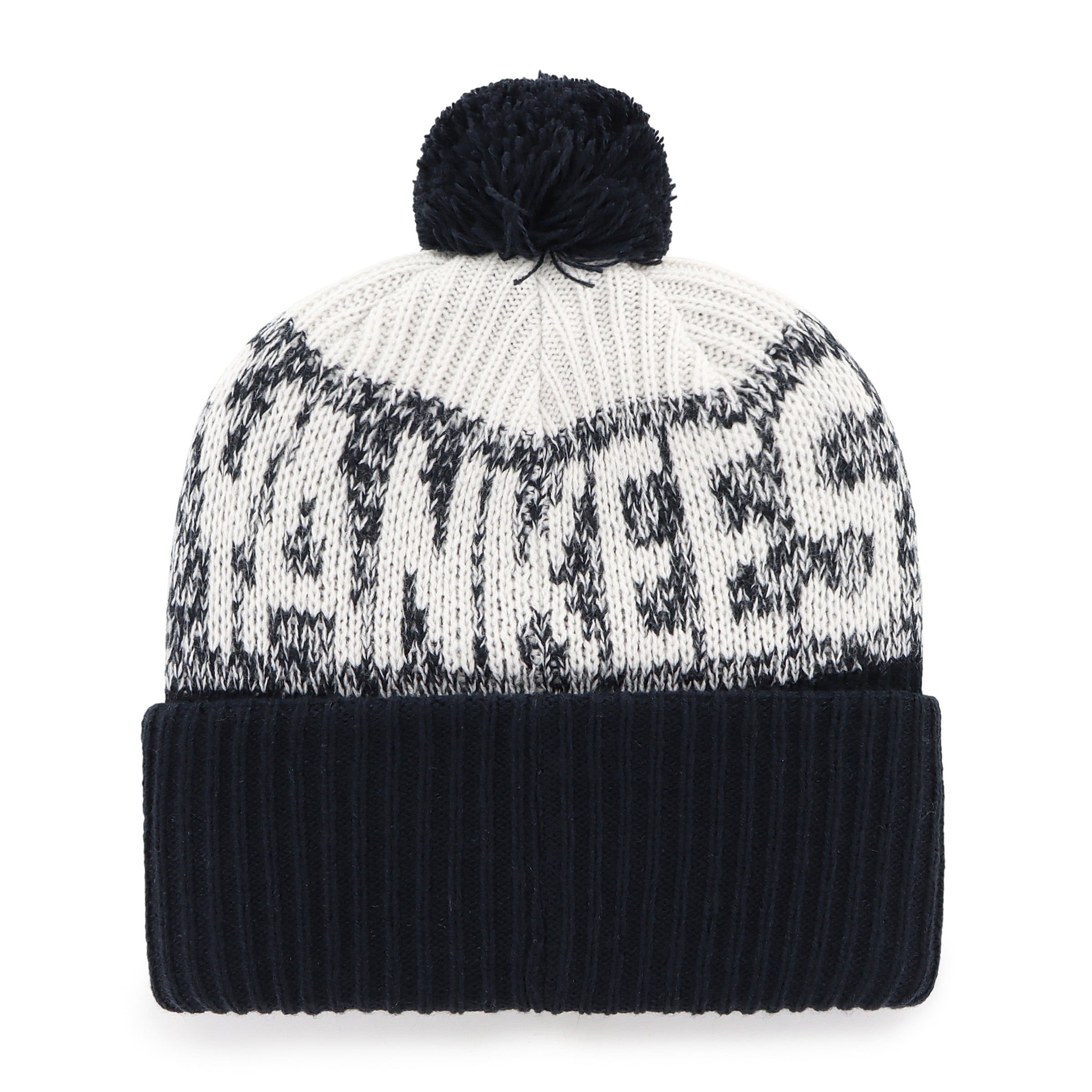 Bonnet à revers Bone Chill pour homme, modèle 47, bleu marine, New York Yankees, avec pompon.