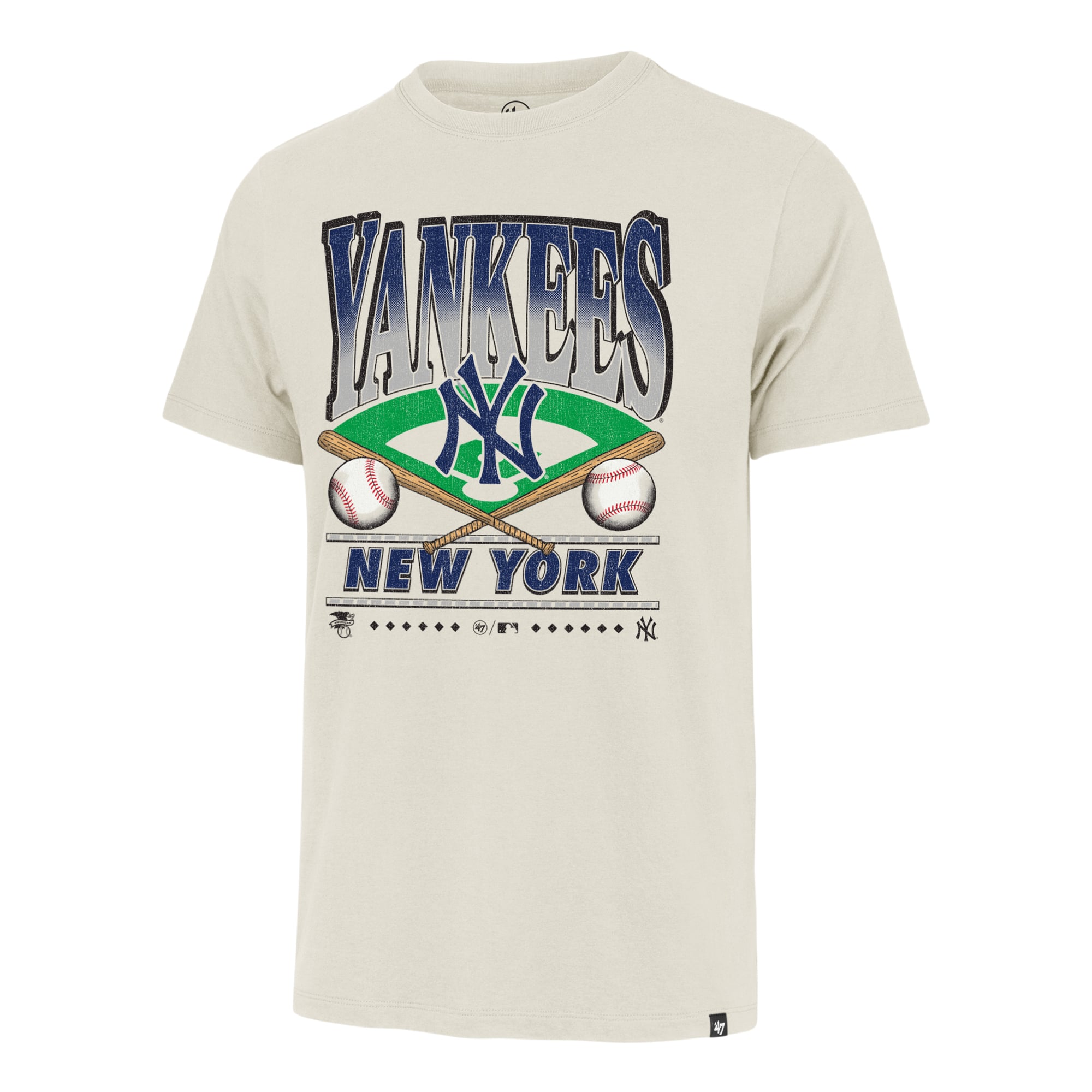 Men's '47 Tan New York Yankees Straight Shot Two Franklin T-Shirt