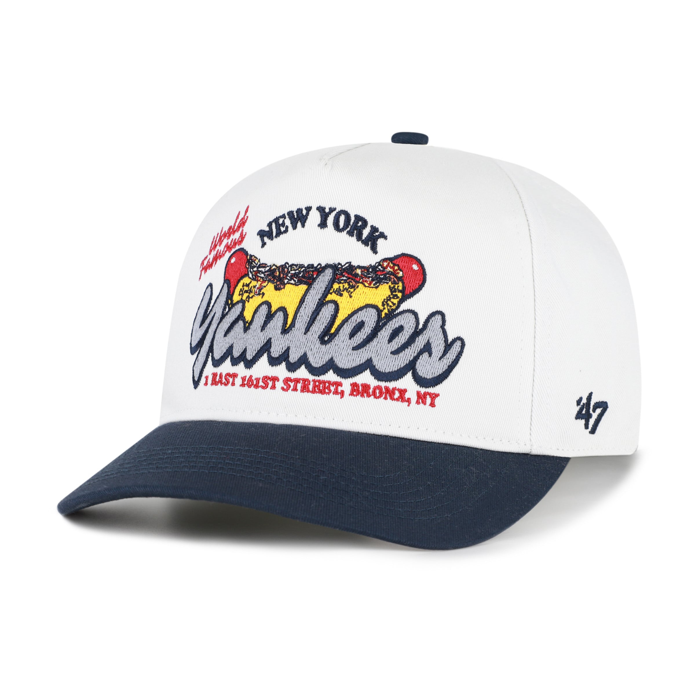 Men's '47 White/Navy New York Yankees Glizzy Collection Hitch Adjustable Hat