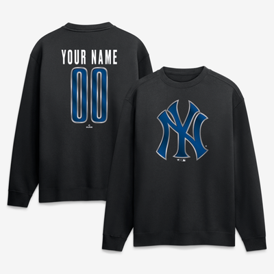 New York Yankees  Metallic Mascot Personalized Name & Number Sweatshirt - Black