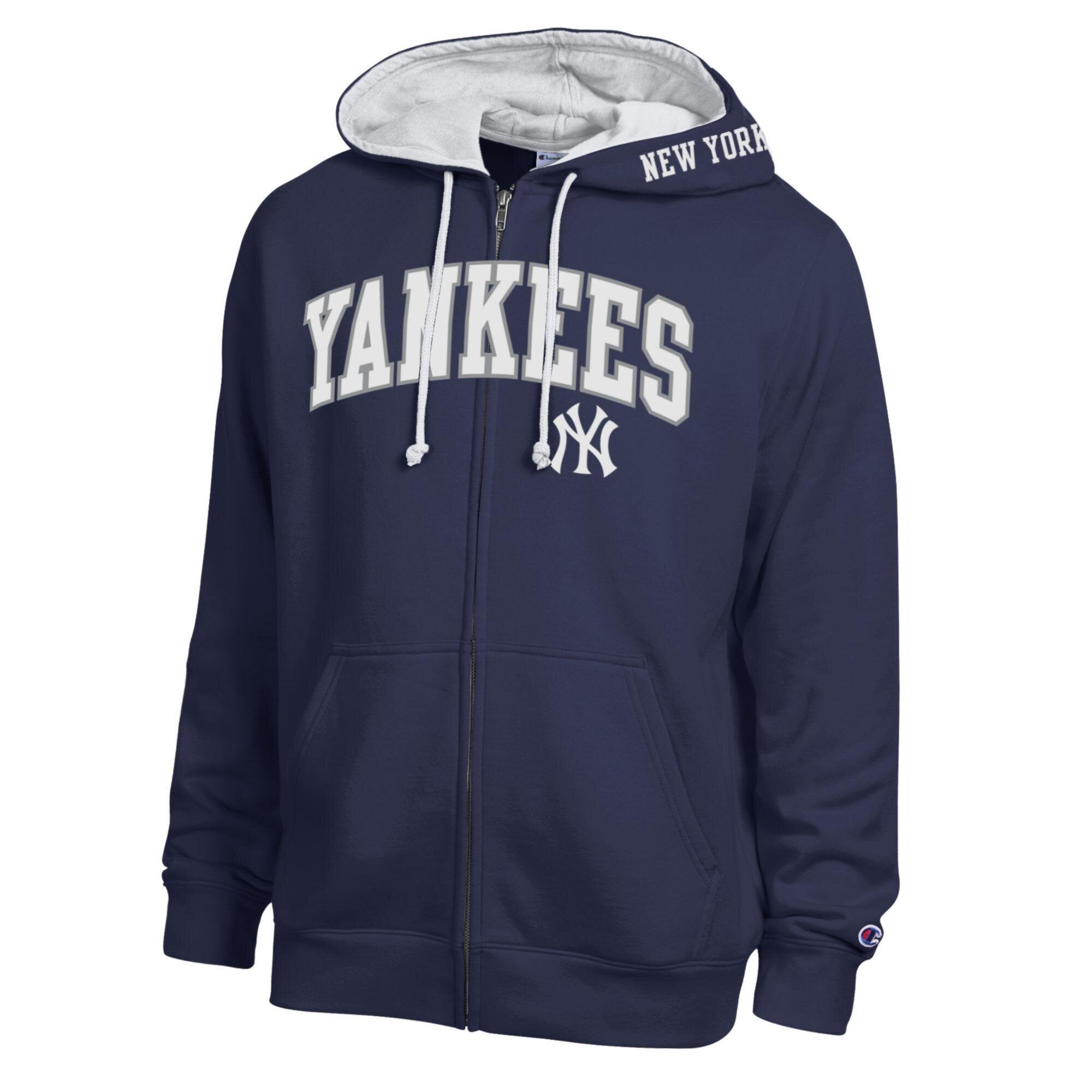 Men's Champion Navy New York Yankees Fleece Full-Zip Hoodie