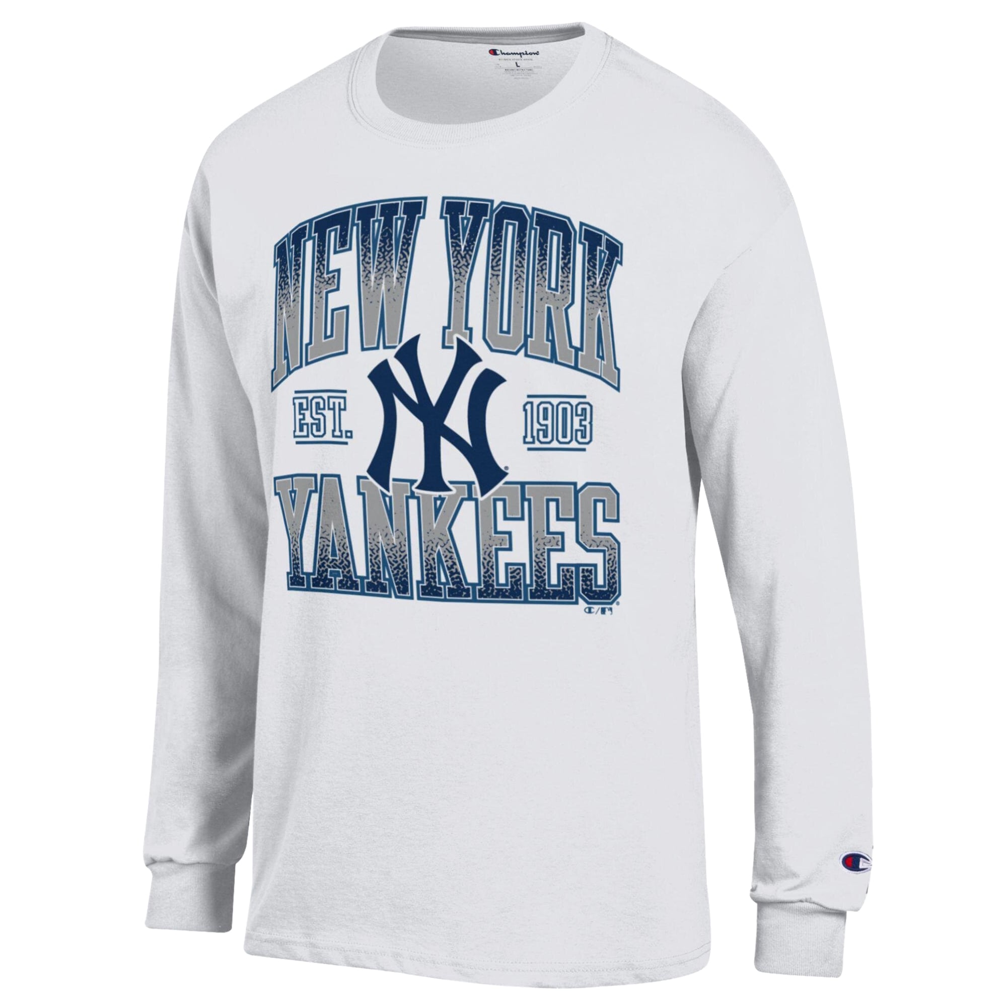 Men's Champion White New York Yankees Jersey Long Sleeve T-Shirt