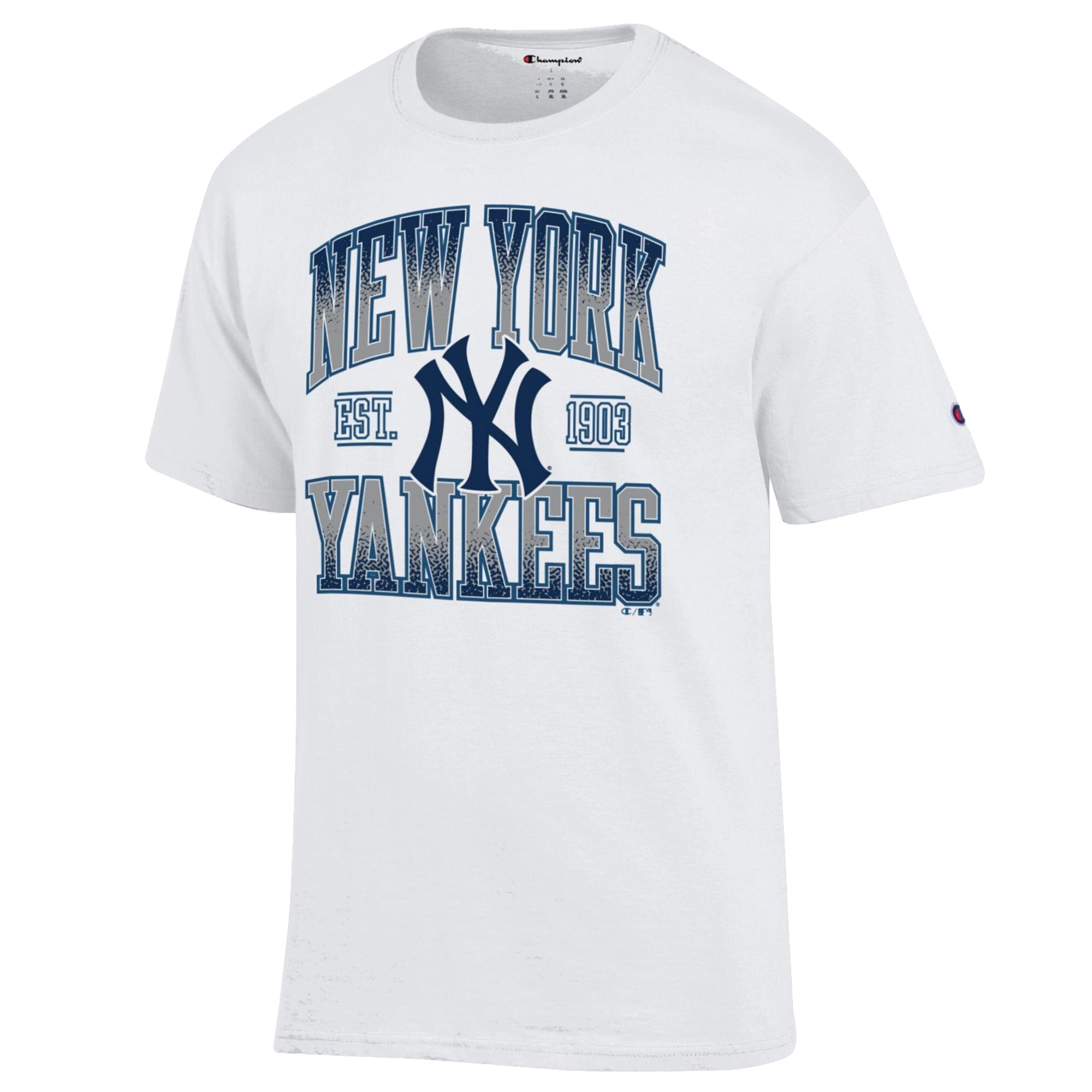Men's Champion White New York Yankees Team Name T-Shirt