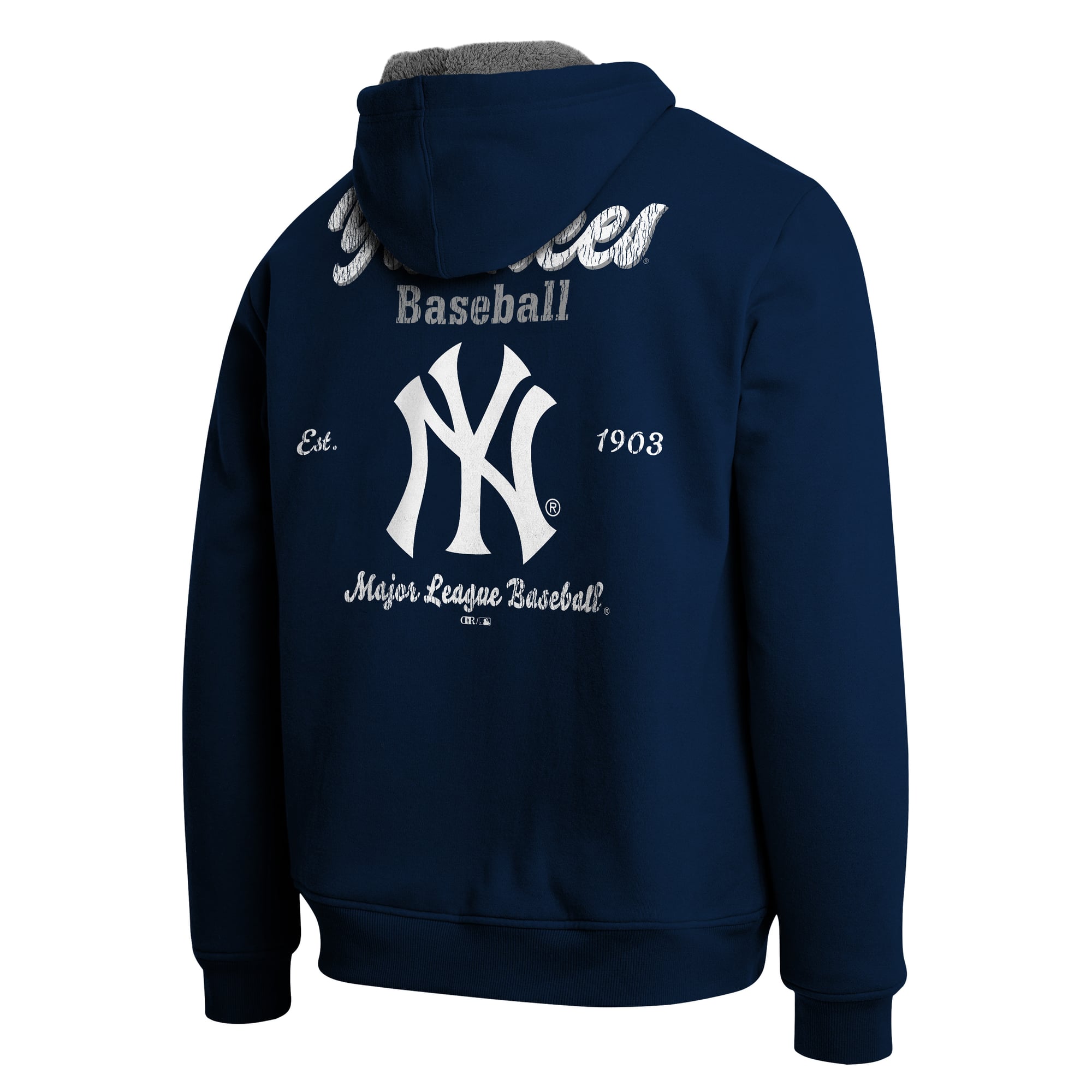Sweat-shirt zippé intégral doublé sherpa bleu marine/gris de la collection Darius Rucker par Fanatics