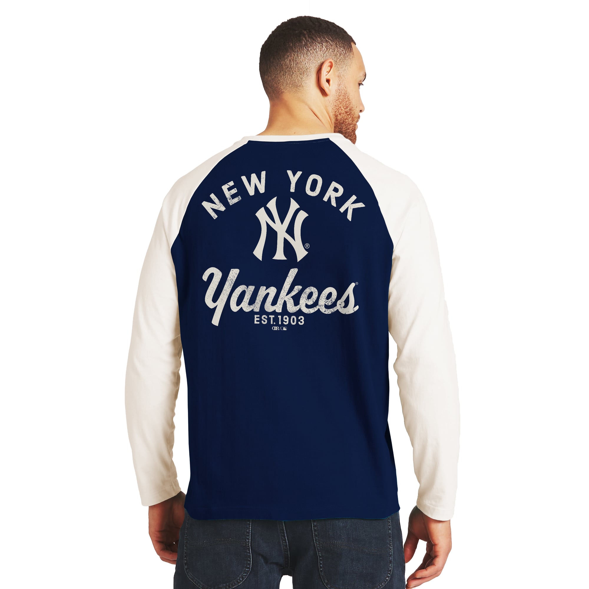 Men's Darius Rucker Collection by Fanatics Navy/White New York Yankees Henley Long Sleeve T-Shirt