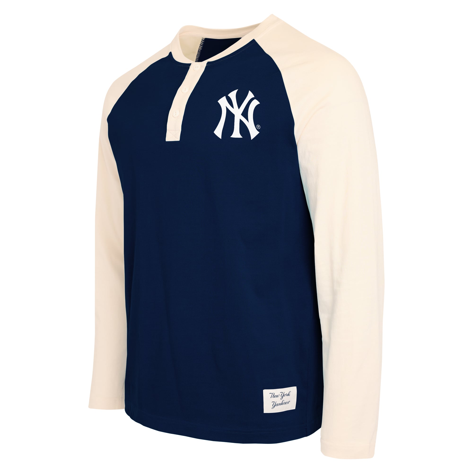 Men's Darius Rucker Collection by Fanatics Navy/White New York Yankees Henley Long Sleeve T-Shirt