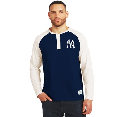 New York Yankees Darius Rucker Collection by Fanatics Henley Long Sleeve T-Shirt - Navy/White
