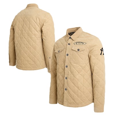 New York Yankees Darius Rucker Collection by Fanatics Thin Wale Button-Up Corduroy Shacket - Tan