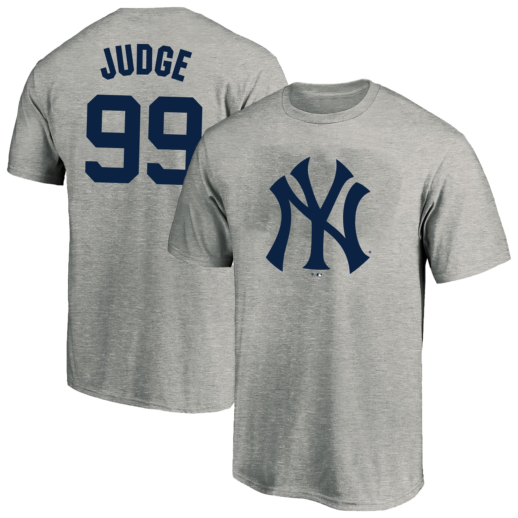 Men's Fanatics Aaron Judge Heather Gray New York Yankees Big & Tall Name Number T-Shirt