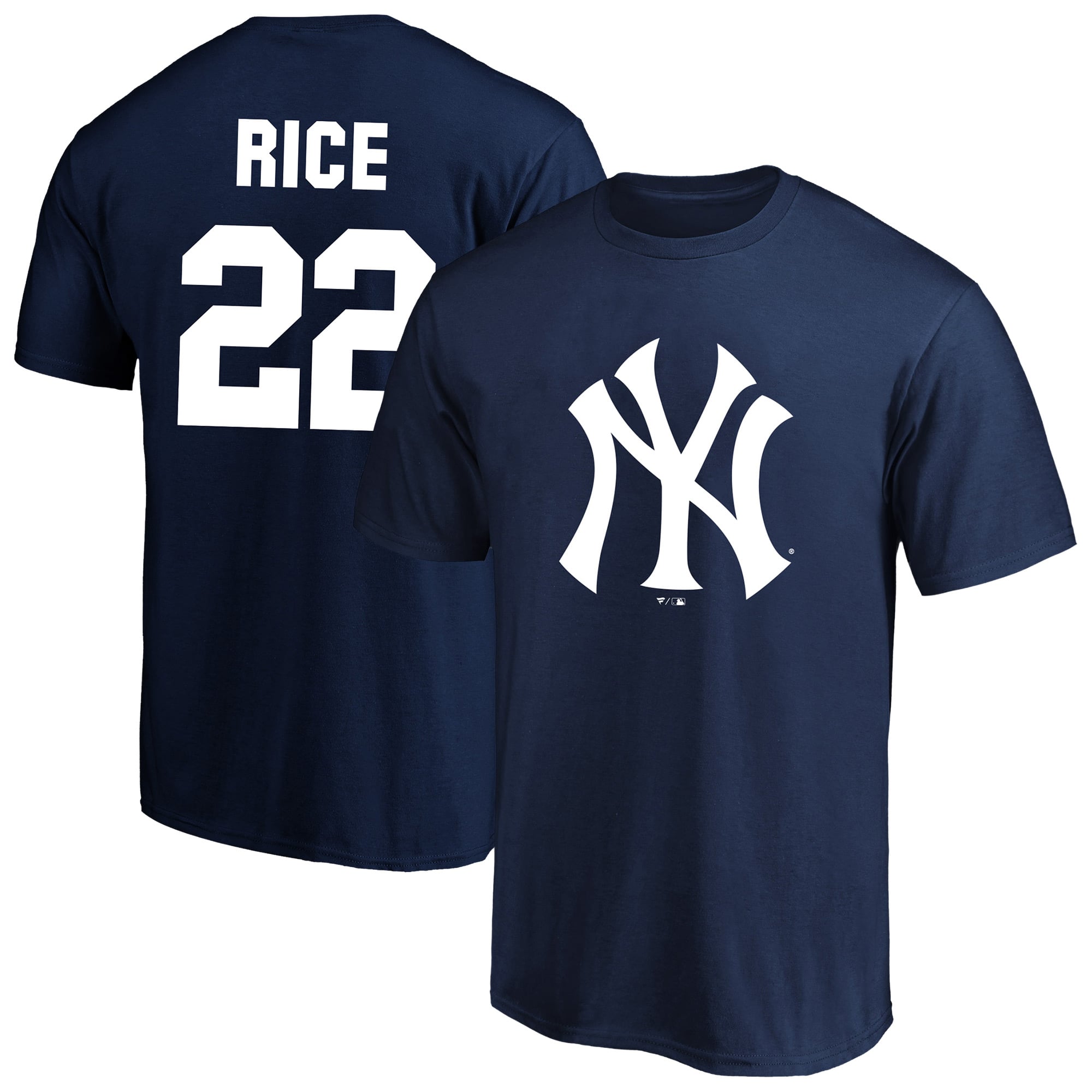 T-shirt homme Fanatics Ben Rice bleu marine New York Yankees, grandes tailles, nom et numéro