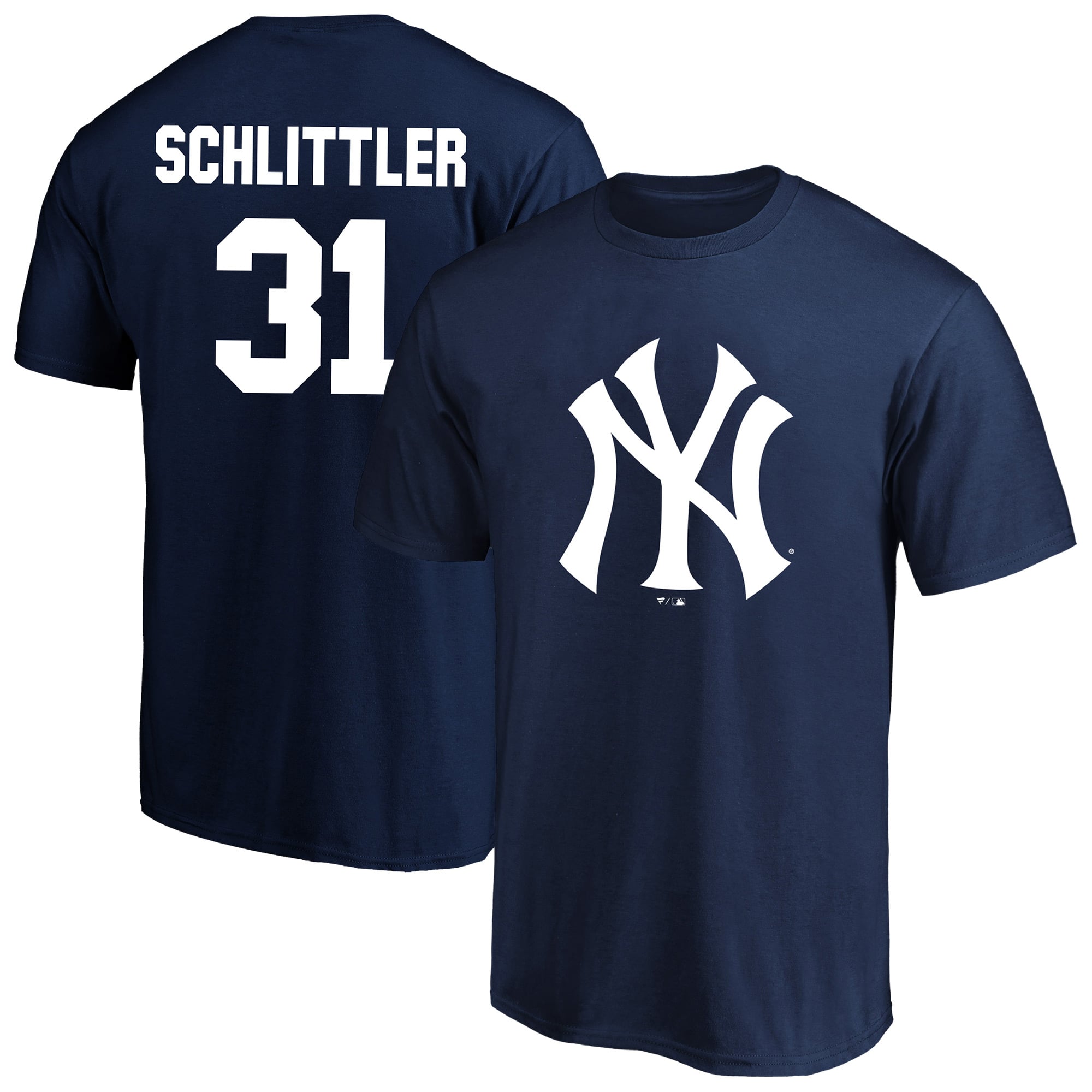 T-shirt homme Fanatics Cam Schlittler bleu marine New York Yankees, grandes tailles, nom et numéro
