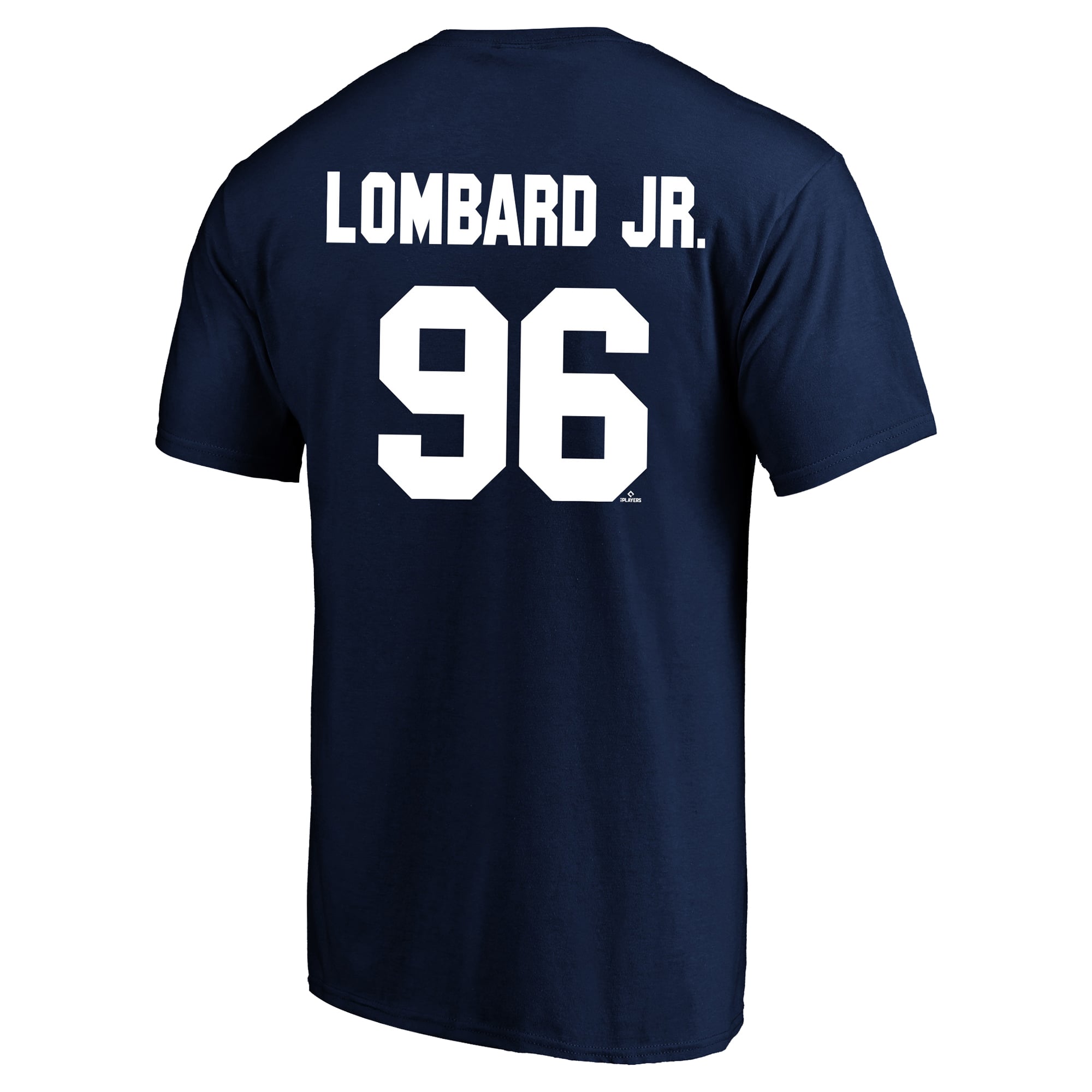 T-shirt homme Fanatics George Lombard Jr. bleu marine des Yankees de New York avec nom et numéro