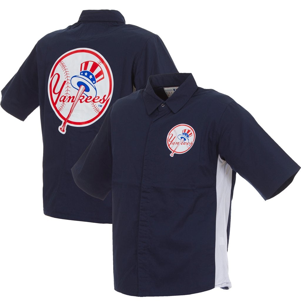 New York Yankees JH Design Top Hat Full-Snap Pit Shirt - Navy