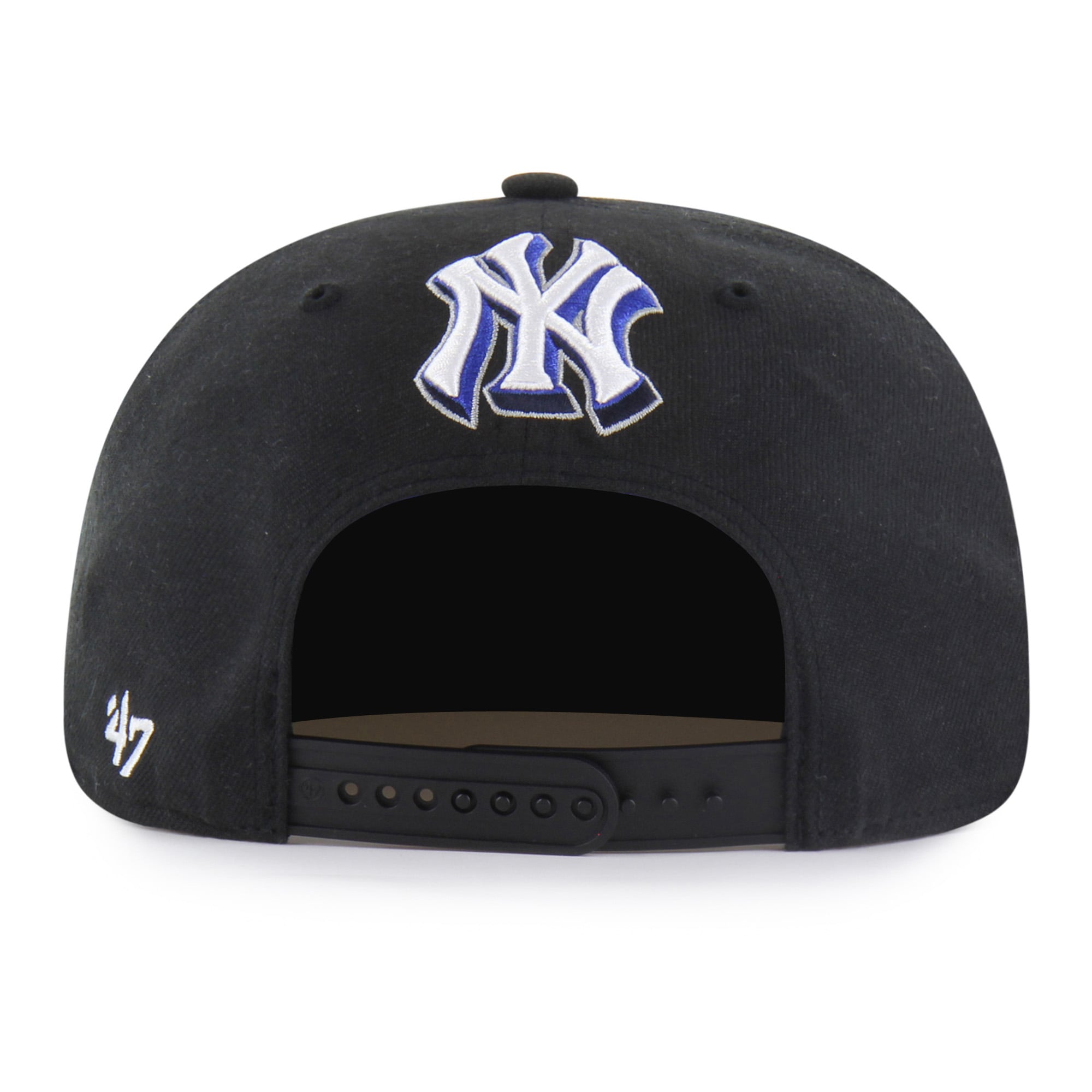 Men's Mister Cartoon x '47 Navy New York Yankees Wrap Script Captain Snapback Hat