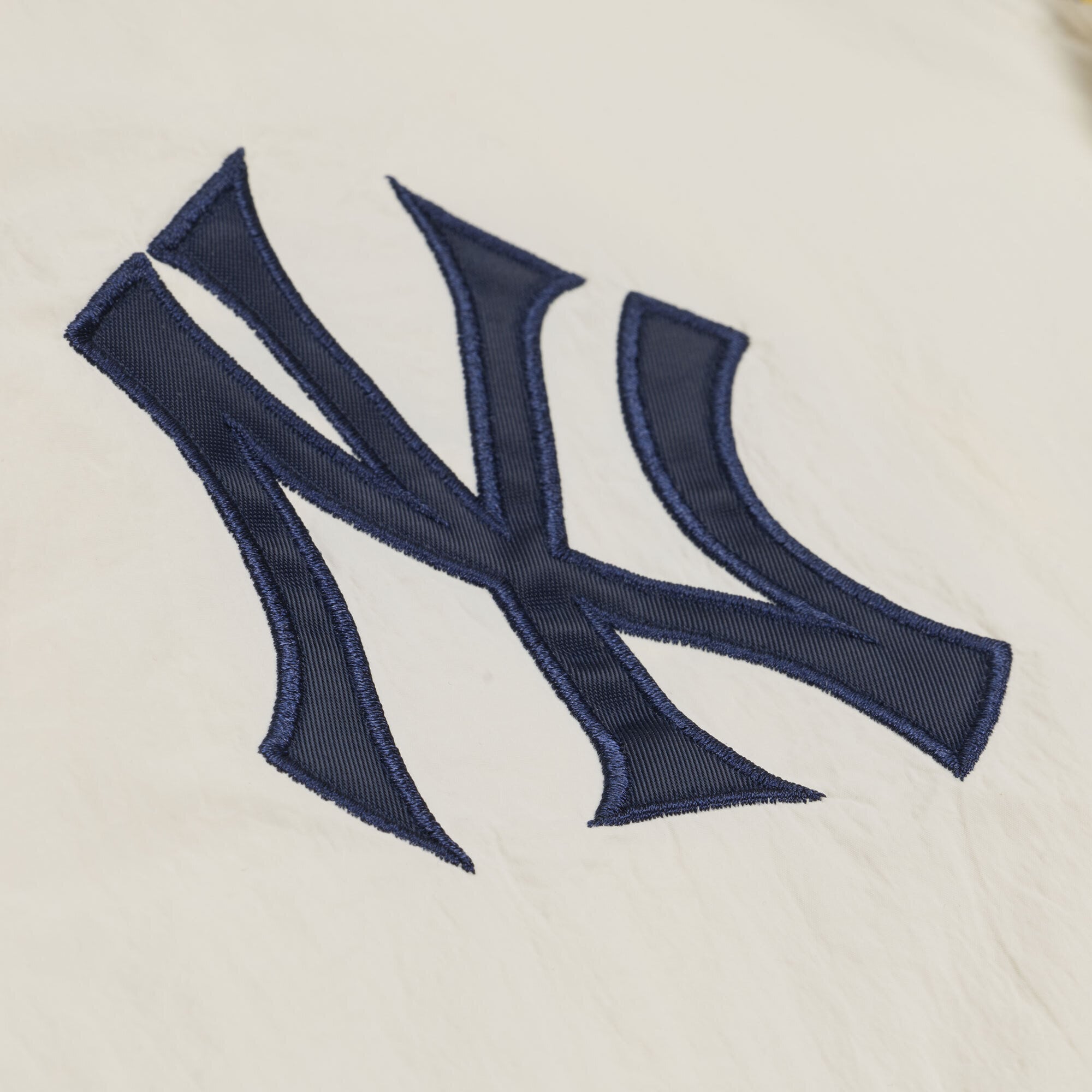 Men's Mitchell & Ness Cream New York Yankees Cooperstown Collection Retro Roots Coaches Jacket