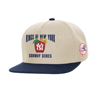 New York Yankees Mitchell & Ness Subway Series Snapback Hat - Cream