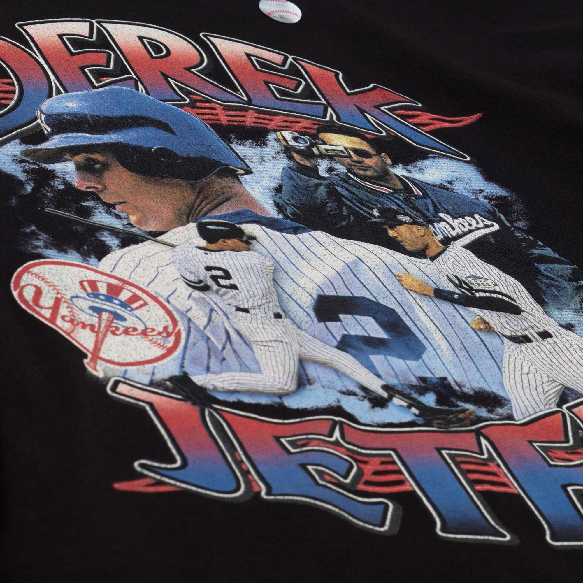 Men's Mitchell & Ness Derek Jeter Black New York Yankees Cooperstown Collection Big Tall Legendary Collage Player Graphic T-Shirt