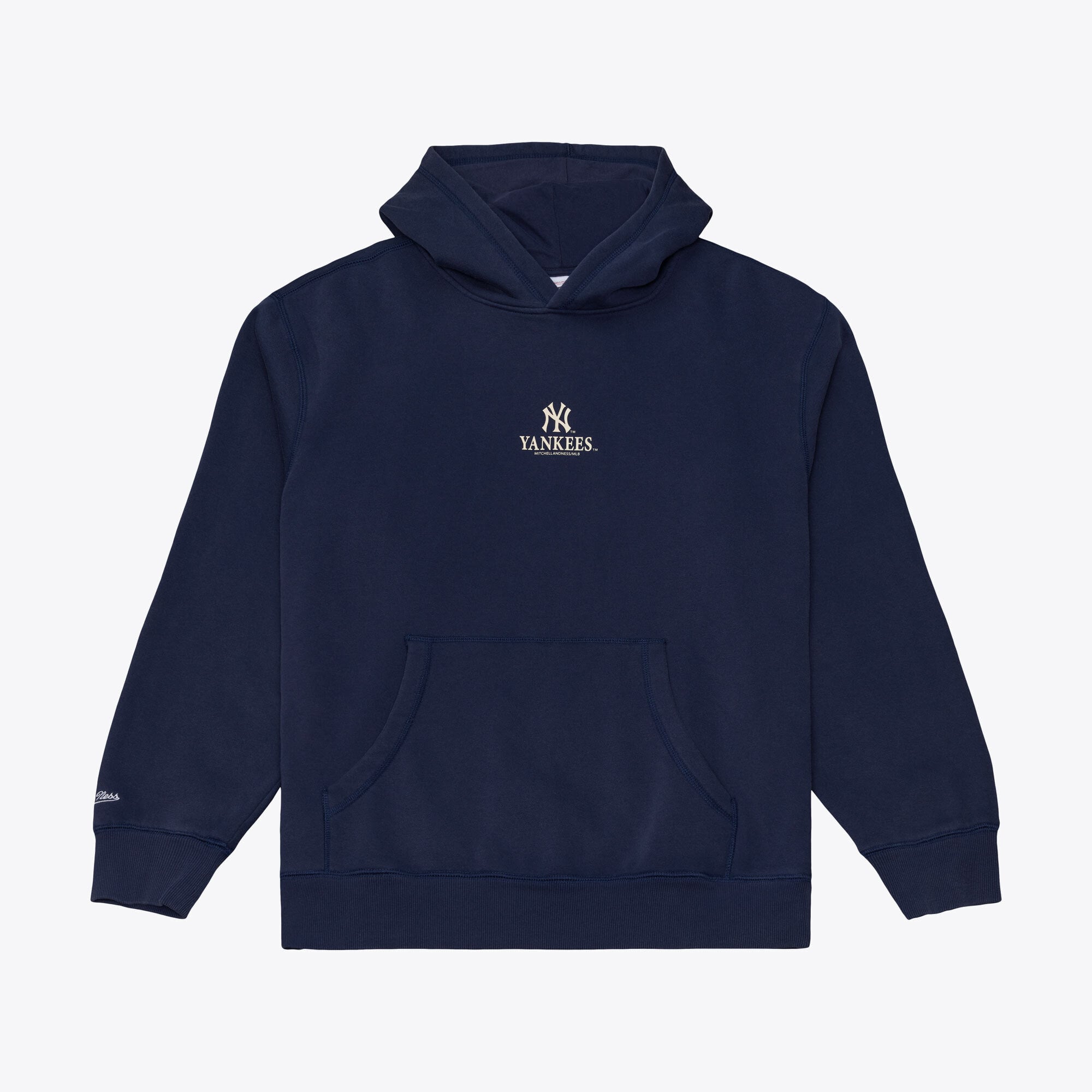 Sweat à capuche en polaire Mitchell & Ness Core Essentials bleu marine pour homme, New York Yankees