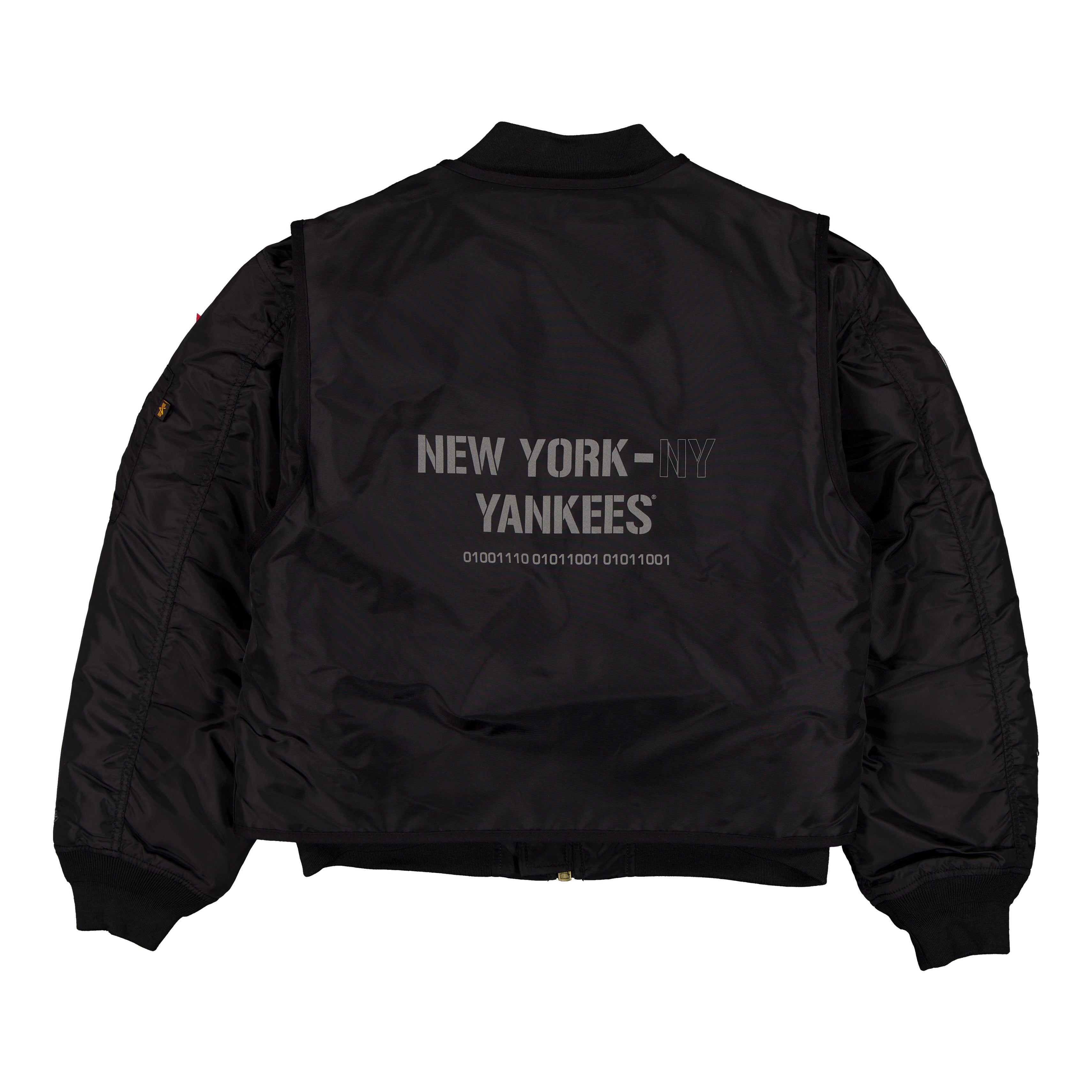 Veste bomber et gilet zippés 3 en 1 MA-1 New Era noirs pour homme, York Yankees