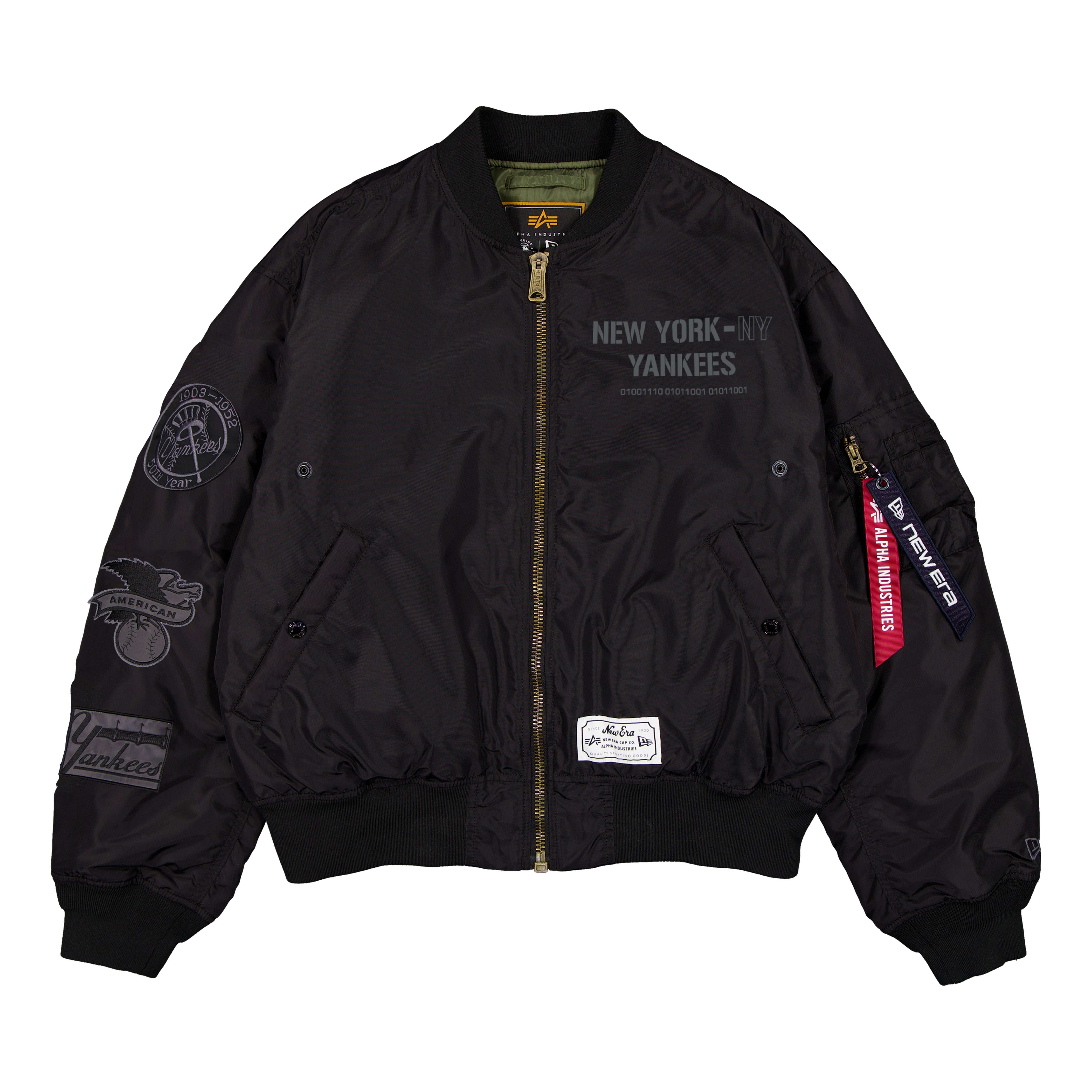 Veste bomber et gilet zippés 3 en 1 MA-1 New Era noirs pour homme, York Yankees