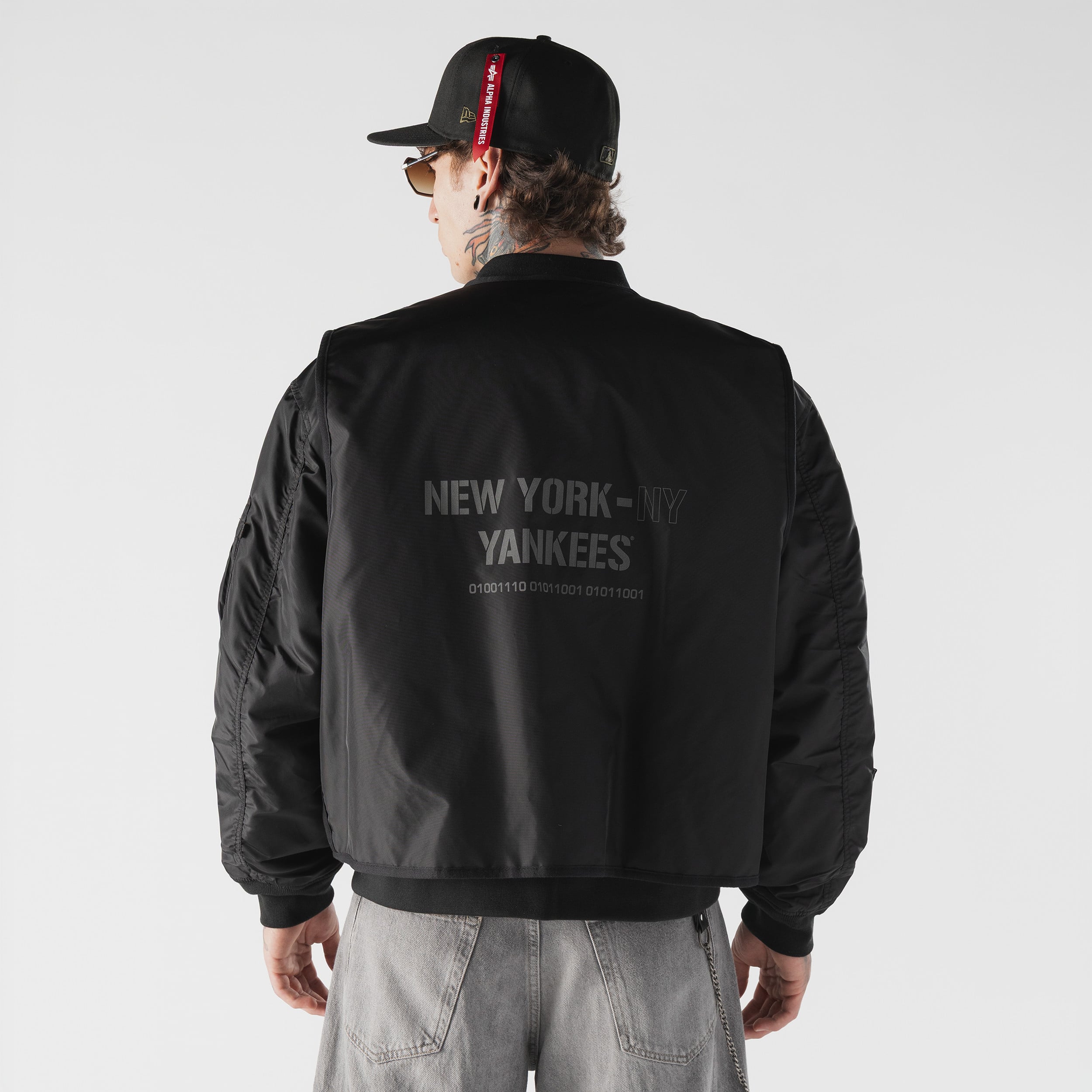 Veste bomber et gilet zippés 3 en 1 MA-1 New Era noirs pour homme, York Yankees