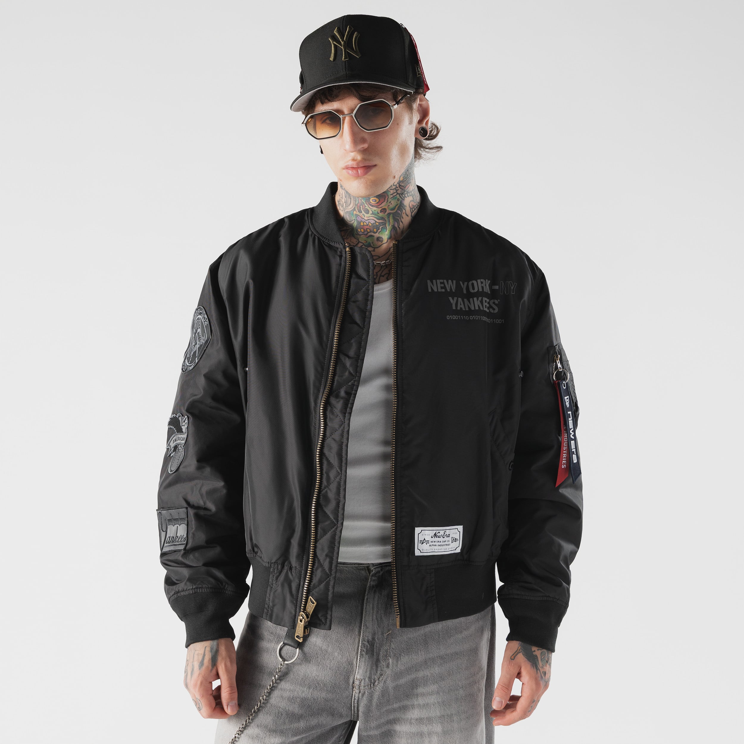 Veste bomber et gilet zippés 3 en 1 MA-1 New Era noirs pour homme, York Yankees