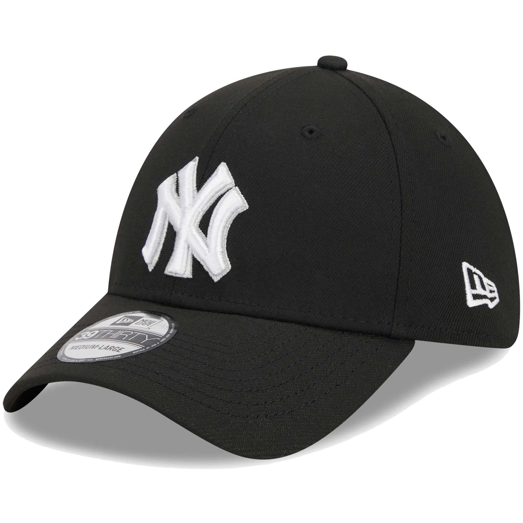Men's New Era Black York Yankees Logo 39THIRTY Flex Hat