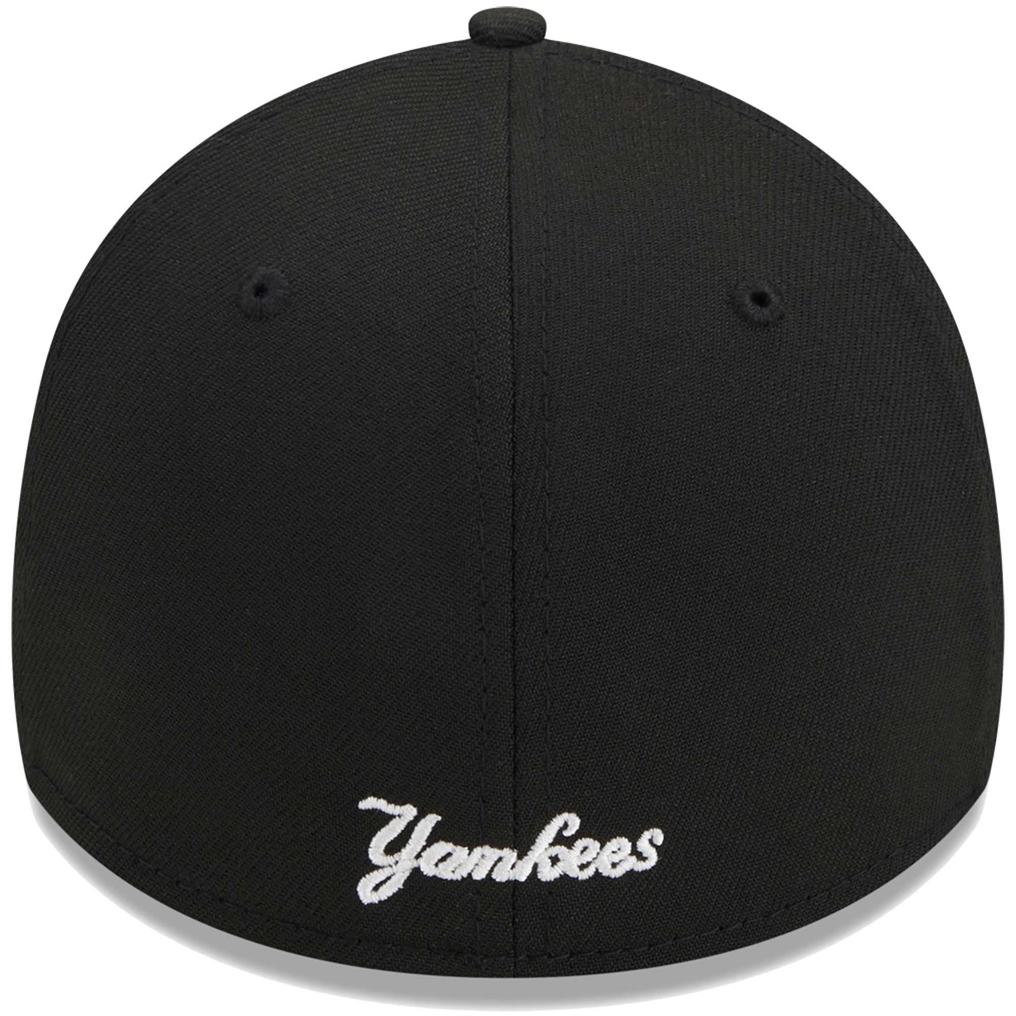 Men's New Era Black York Yankees Logo 39THIRTY Flex Hat