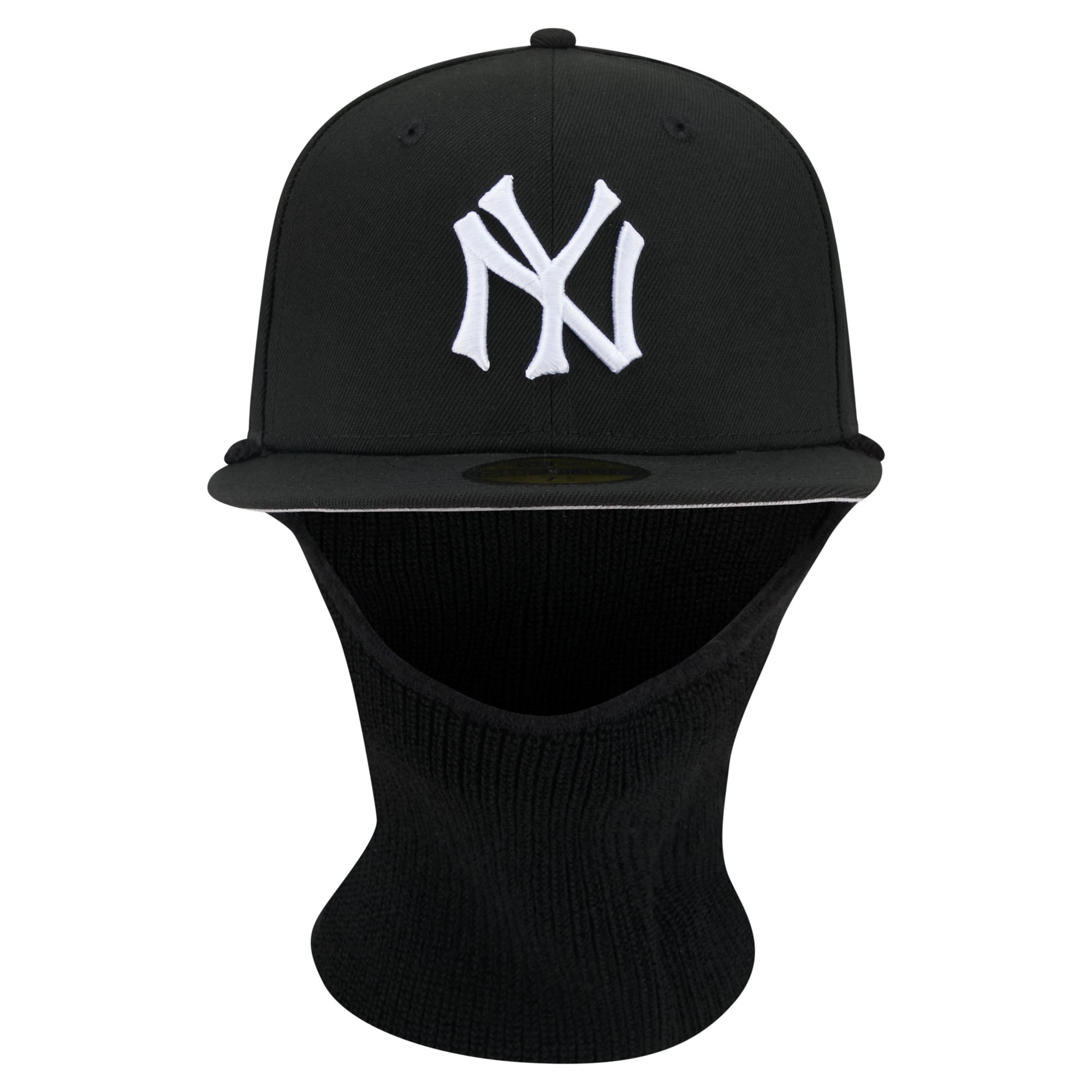 Casquette ajustée New Era noire pour homme, modèle 59FIFTY, motif cagoule des Yankees de York