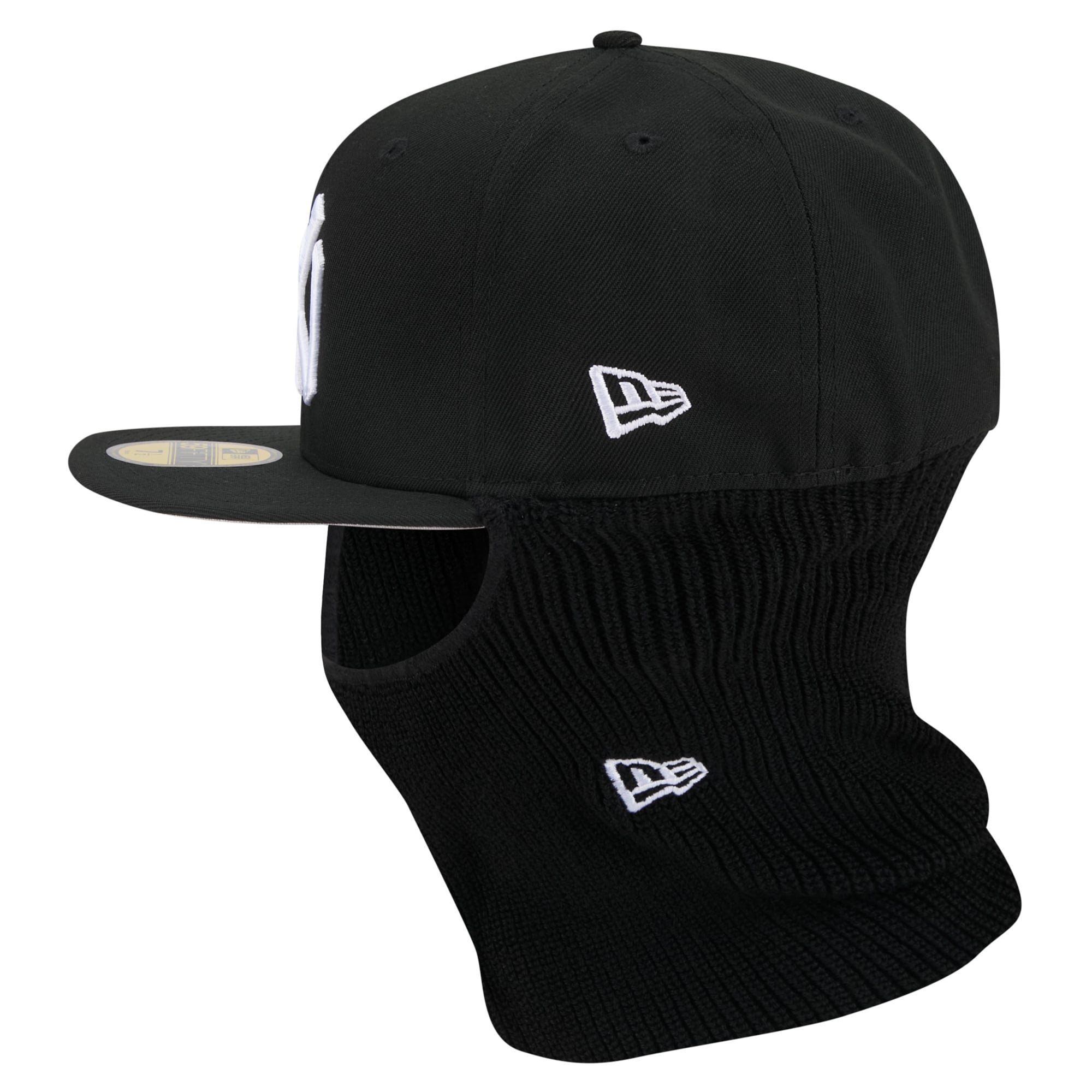 Casquette ajustée New Era noire pour homme, modèle 59FIFTY, motif cagoule des Yankees de York