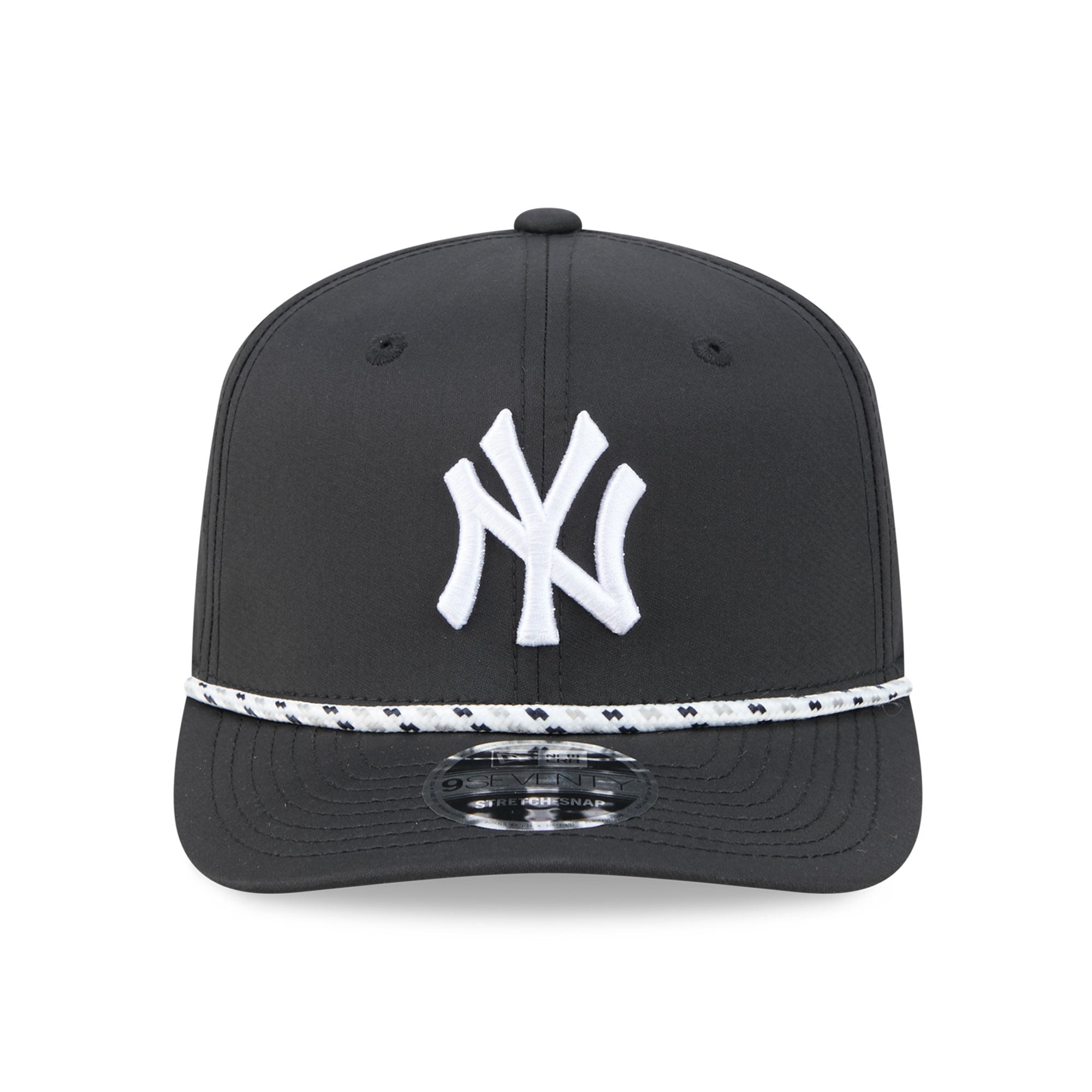 Men's New Era  Black New York Yankees Vented 9SEVENTY Rope Adjustable Hat