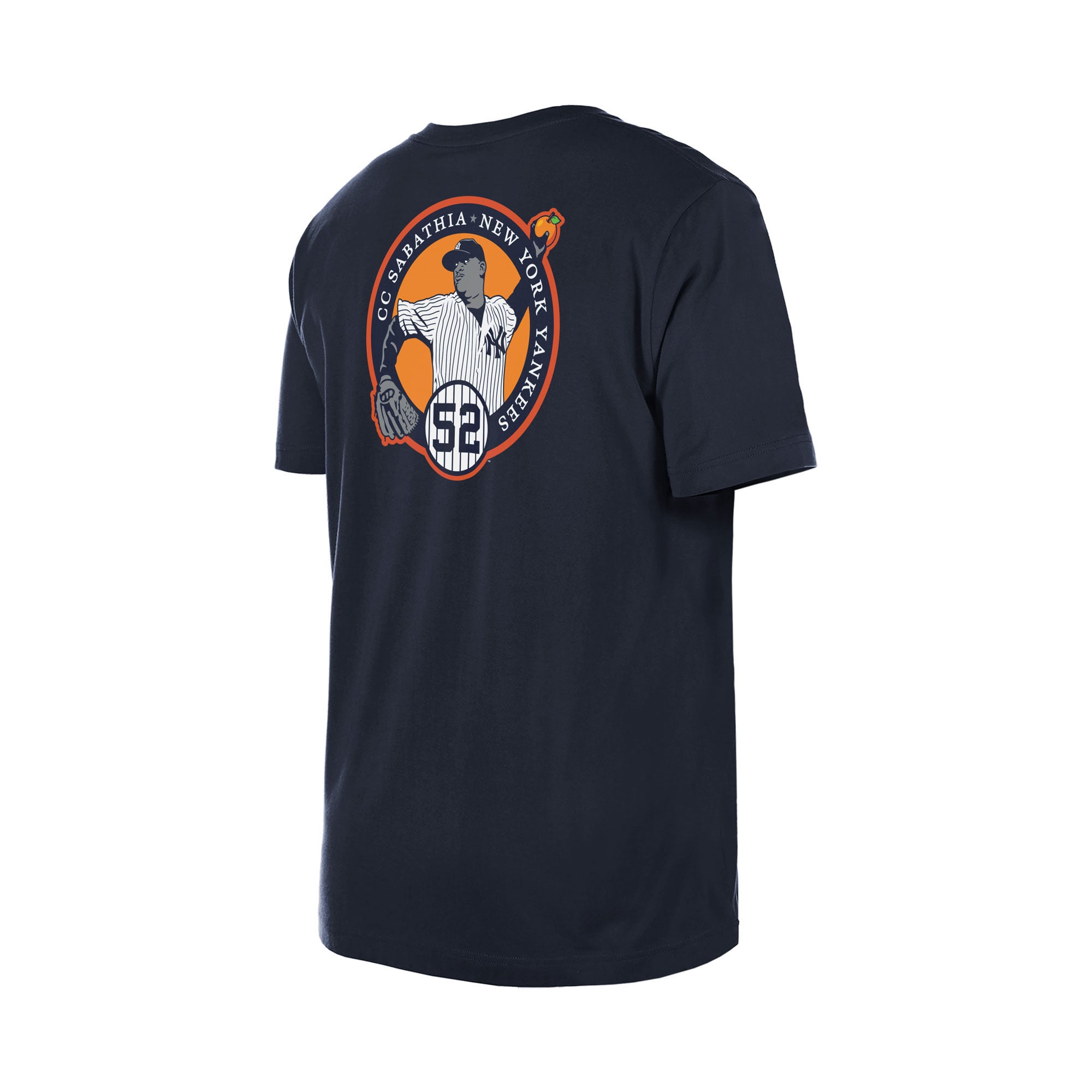 T-shirt graphique New Era CC Sabathia bleu marine des Yankees de York, lanceur pamplemousse